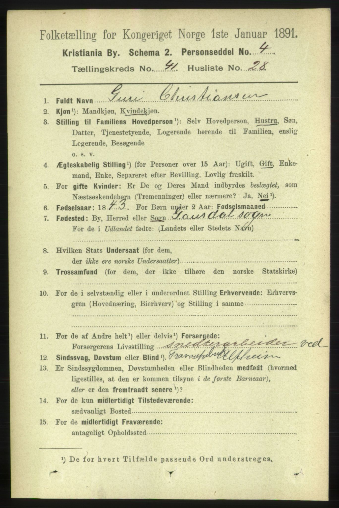 RA, 1891 census for 0301 Kristiania, 1891, p. 24560