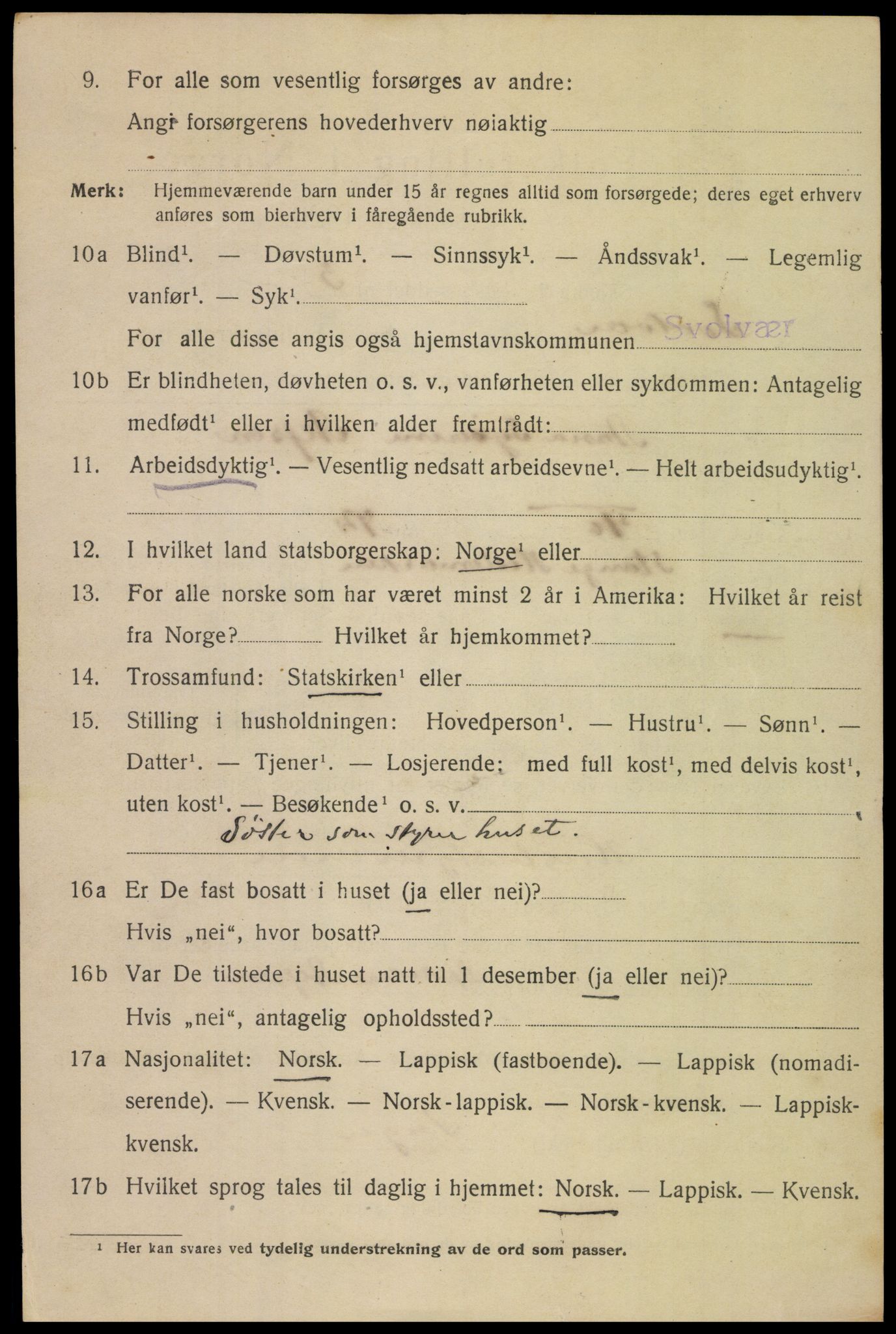 SAT, 1920 census for Svolvær, 1920, p. 5521