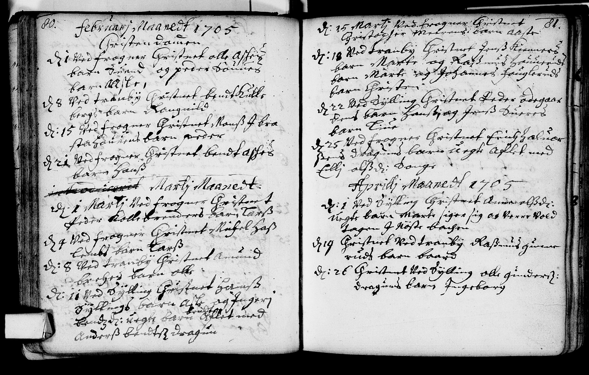 Lier kirkebøker, AV/SAKO-A-230/F/Fa/L0002: Parish register (official) no. I 2, 1701-1726, p. 80-81