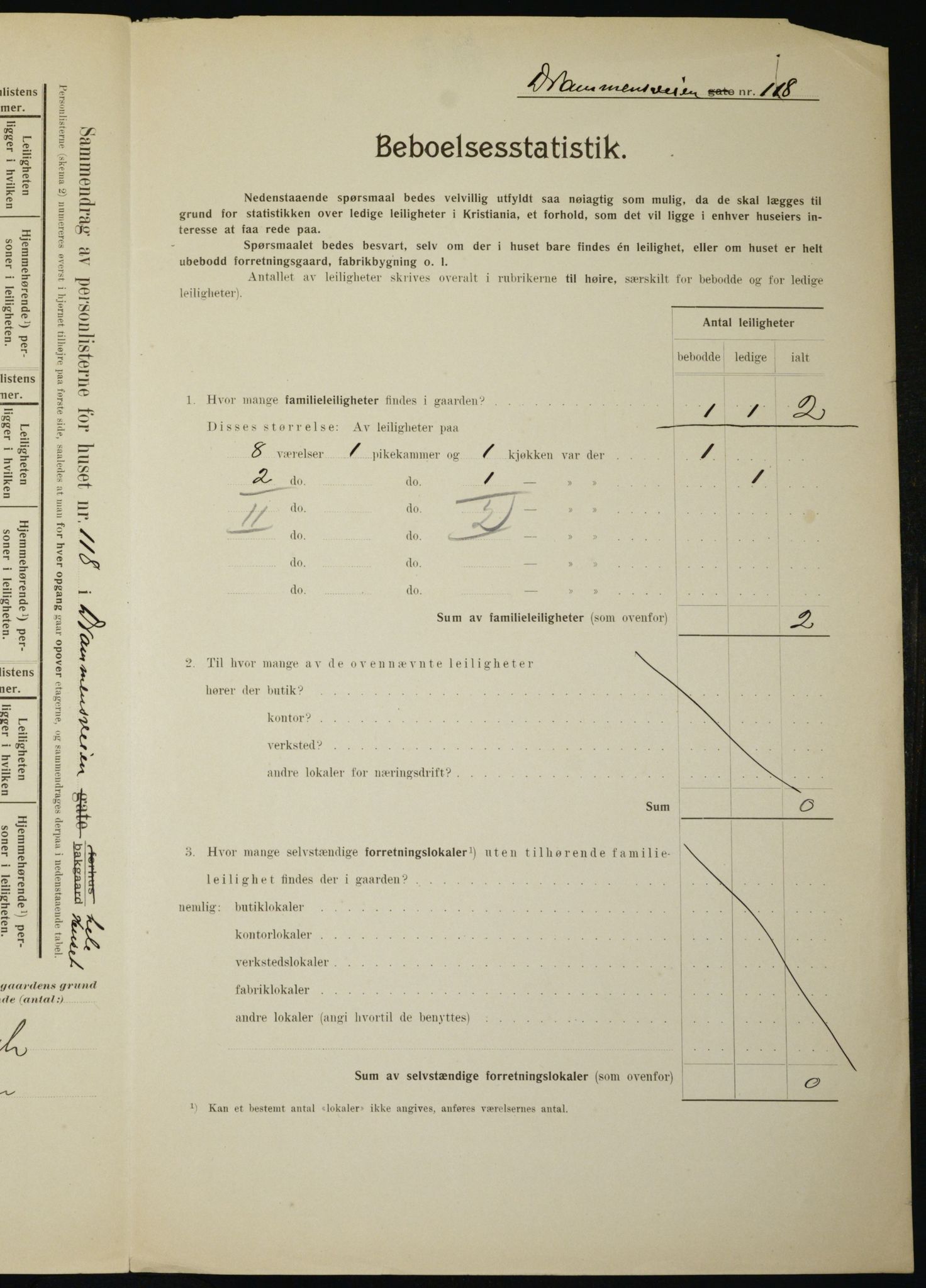 OBA, Municipal Census 1910 for Kristiania, 1910, p. 16310