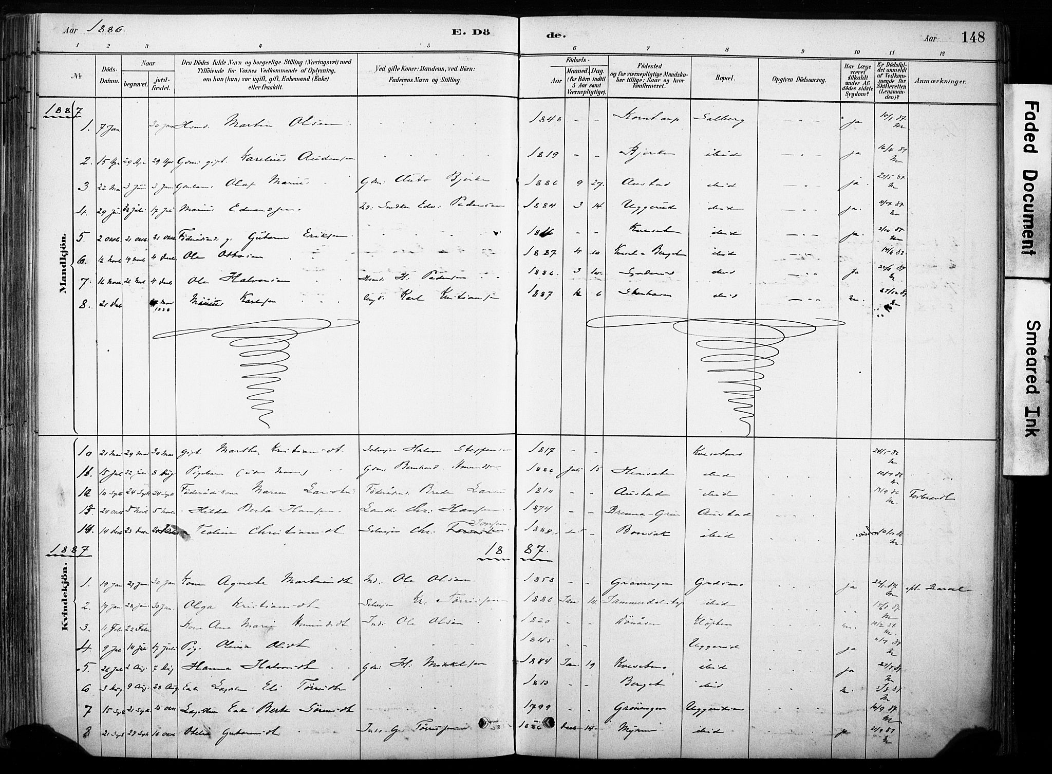 Hof prestekontor, AV/SAH-PREST-038/H/Ha/Haa/L0011: Parish register (official) no. 11, 1879-1911, p. 148