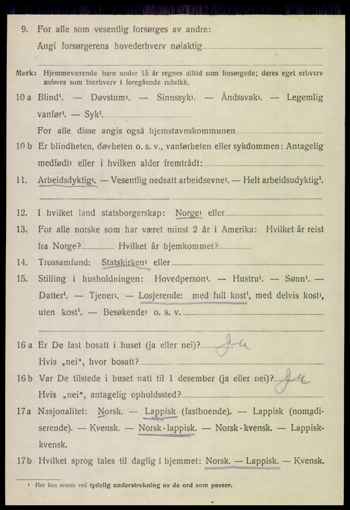 SAT, 1920 census for Hamarøy, 1920, p. 2939