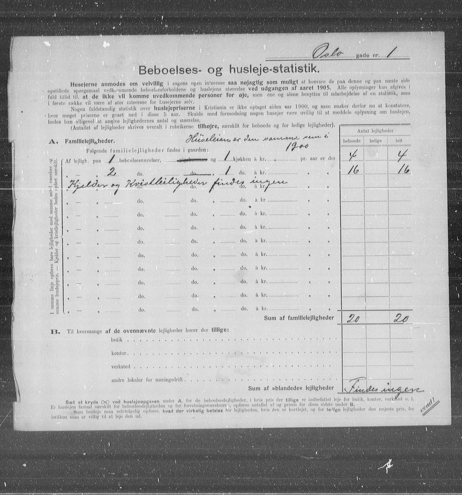 OBA, Municipal Census 1905 for Kristiania, 1905, p. 40443