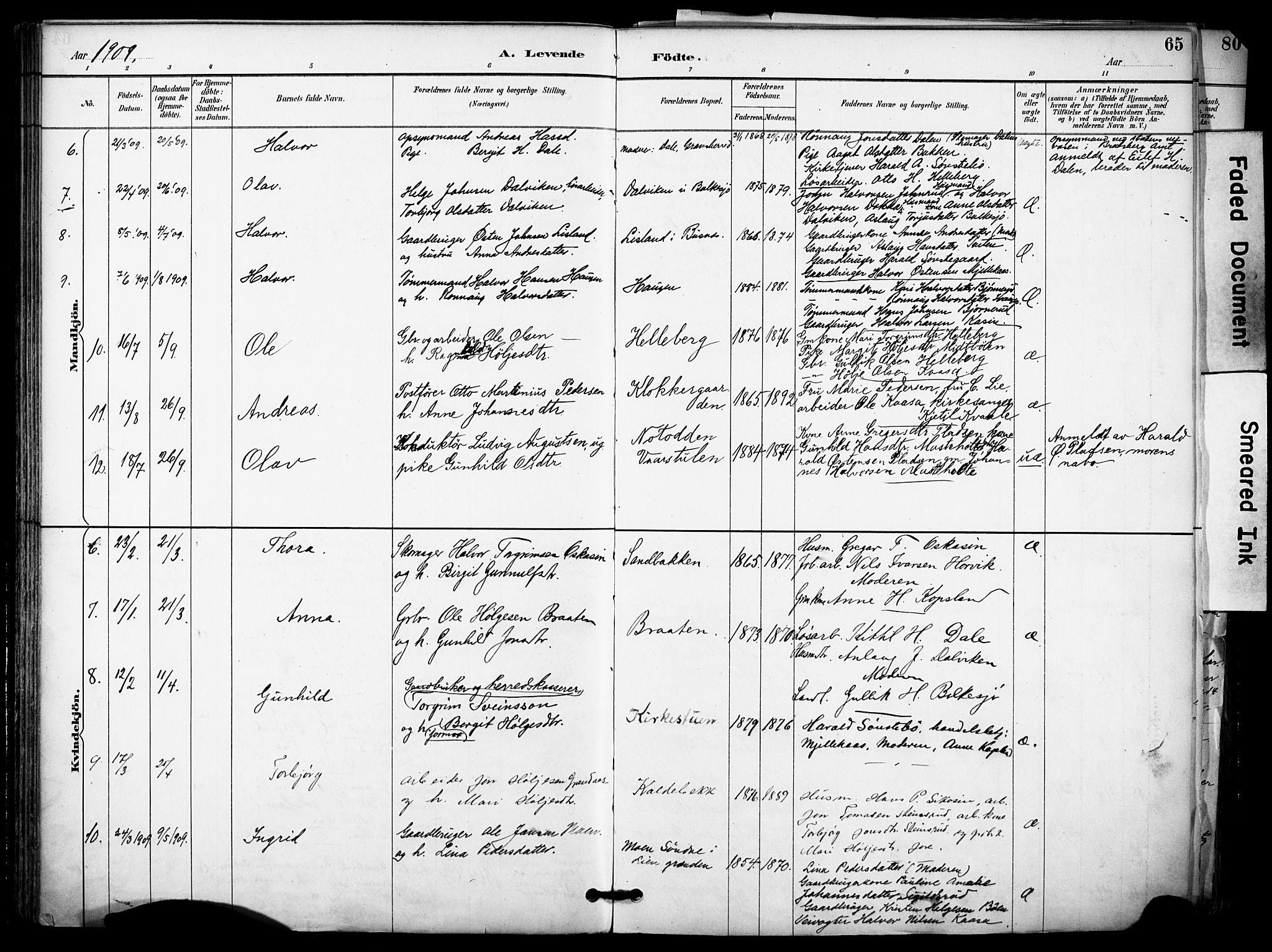 Gransherad kirkebøker, SAKO/A-267/F/Fa/L0005: Parish register (official) no. I 5, 1887-1916, p. 65