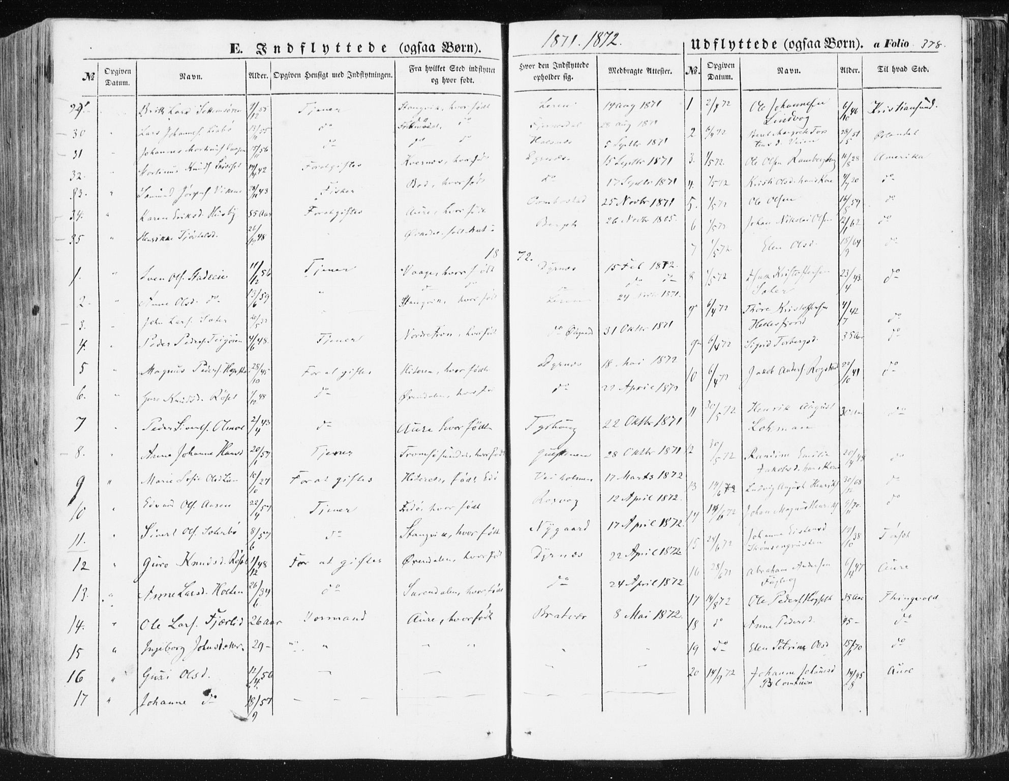 Ministerialprotokoller, klokkerbøker og fødselsregistre - Møre og Romsdal, AV/SAT-A-1454/581/L0937: Parish register (official) no. 581A05, 1853-1872, p. 378