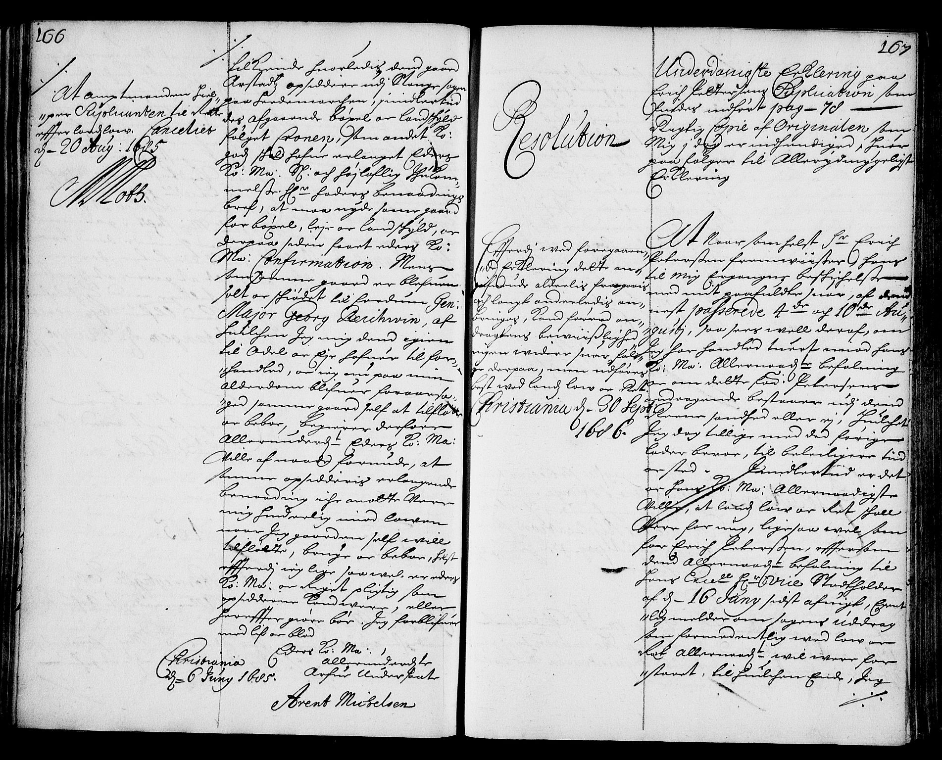 Stattholderembetet 1572-1771, AV/RA-EA-2870/Ae/L0003: Supplikasjons- og resolusjonsprotokoll, 1686-1687, p. 166-167