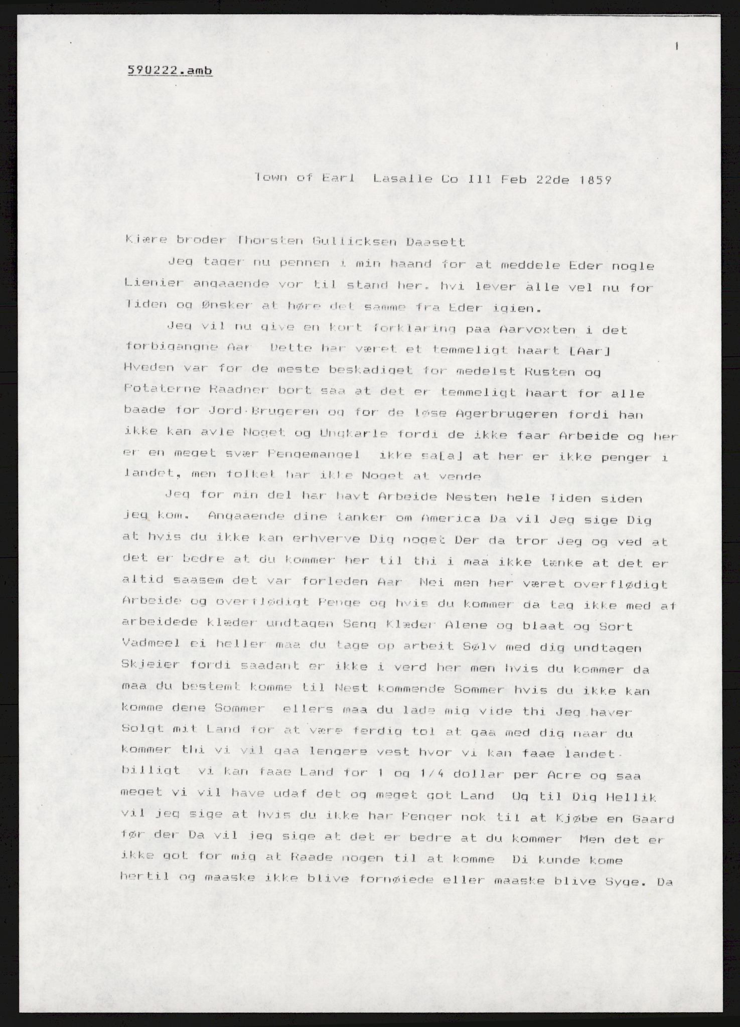 Samlinger til kildeutgivelse, Amerikabrevene, AV/RA-EA-4057/F/L0017: Innlån fra Buskerud: Bratås, 1838-1914, p. 121