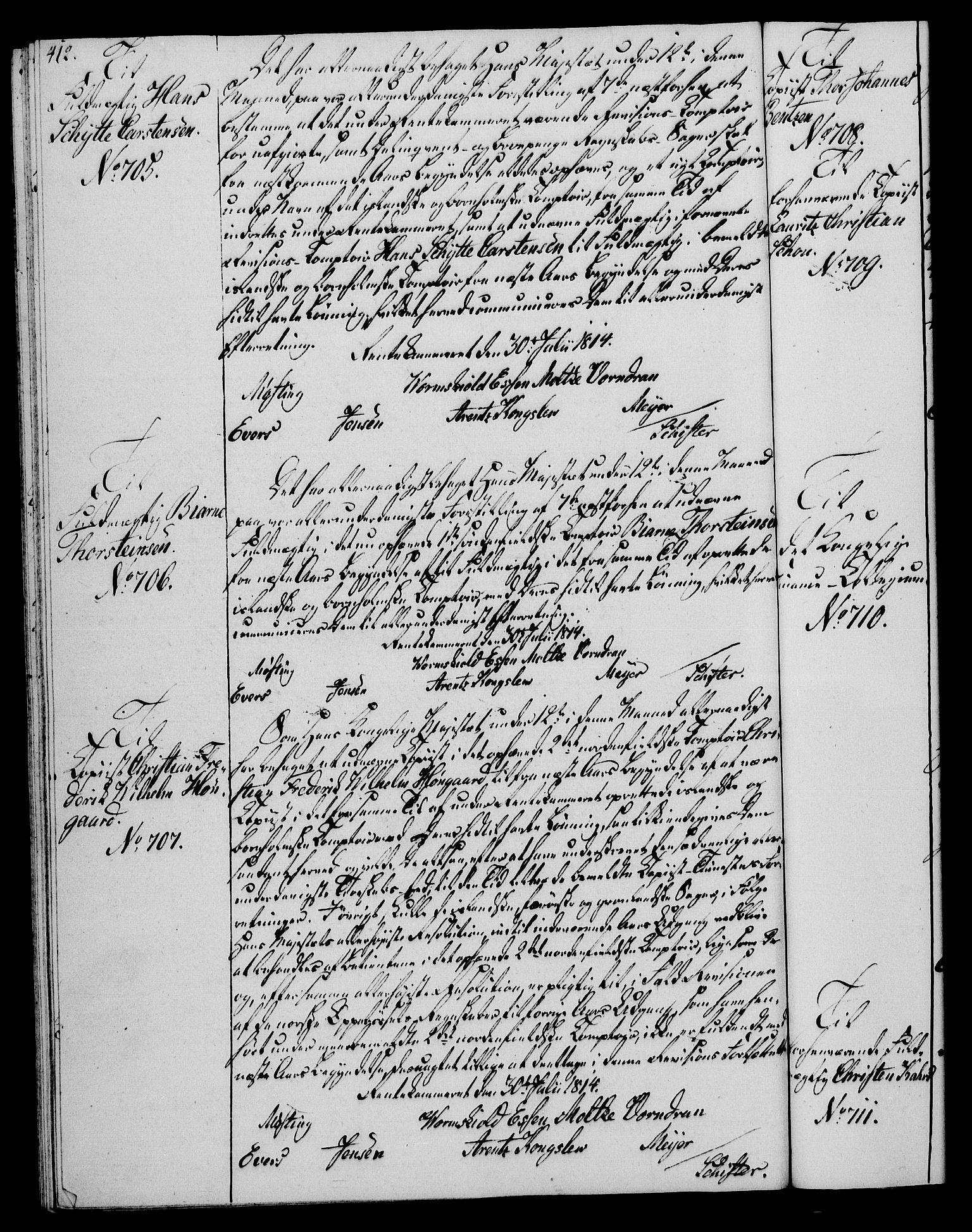 Rentekammeret, Kammerkanselliet, RA/EA-3111/G/Gg/Gga/L0020: Norsk ekspedisjonsprotokoll med register (merket RK 53.20), 1811-1814, p. 412