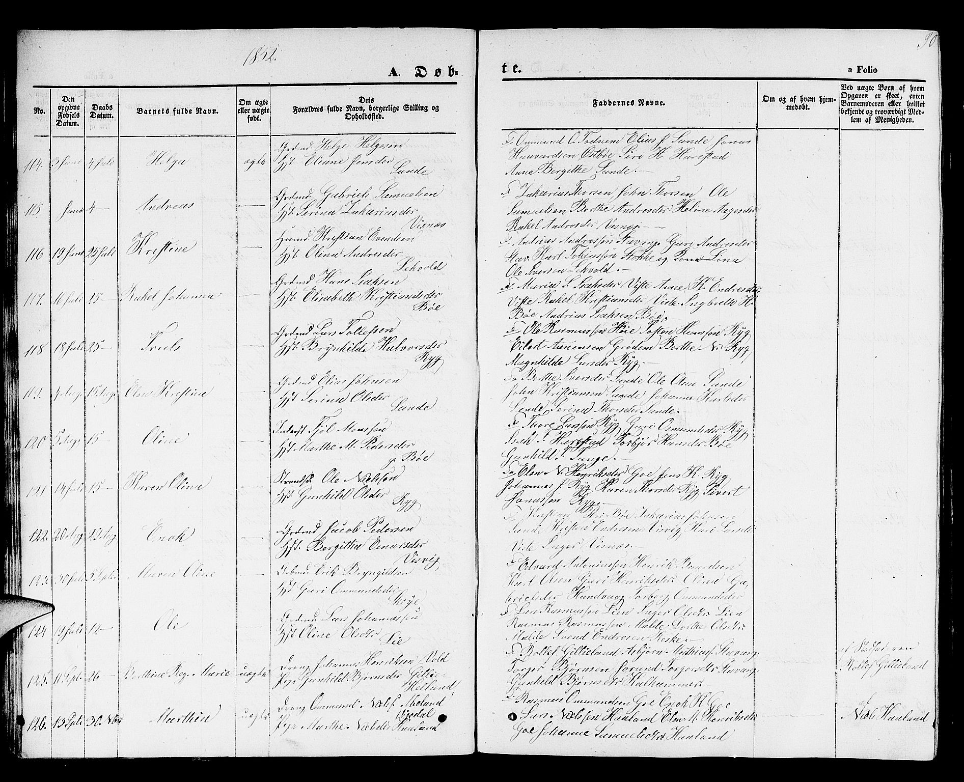 Hetland sokneprestkontor, AV/SAST-A-101826/30/30BB/L0001: Parish register (copy) no. B 1, 1850-1868, p. 30