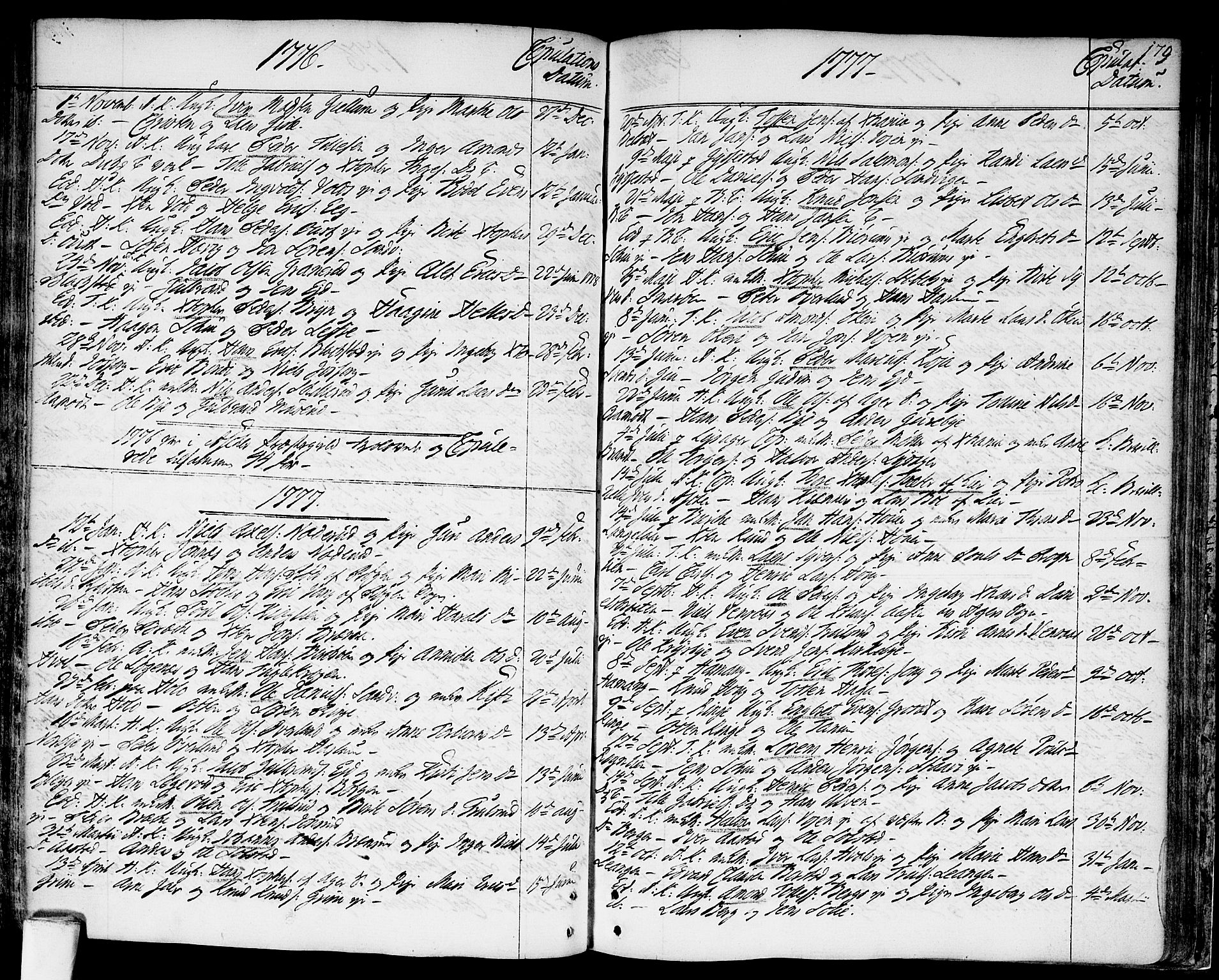 Asker prestekontor Kirkebøker, SAO/A-10256a/F/Fa/L0003: Parish register (official) no. I 3, 1767-1807, p. 179