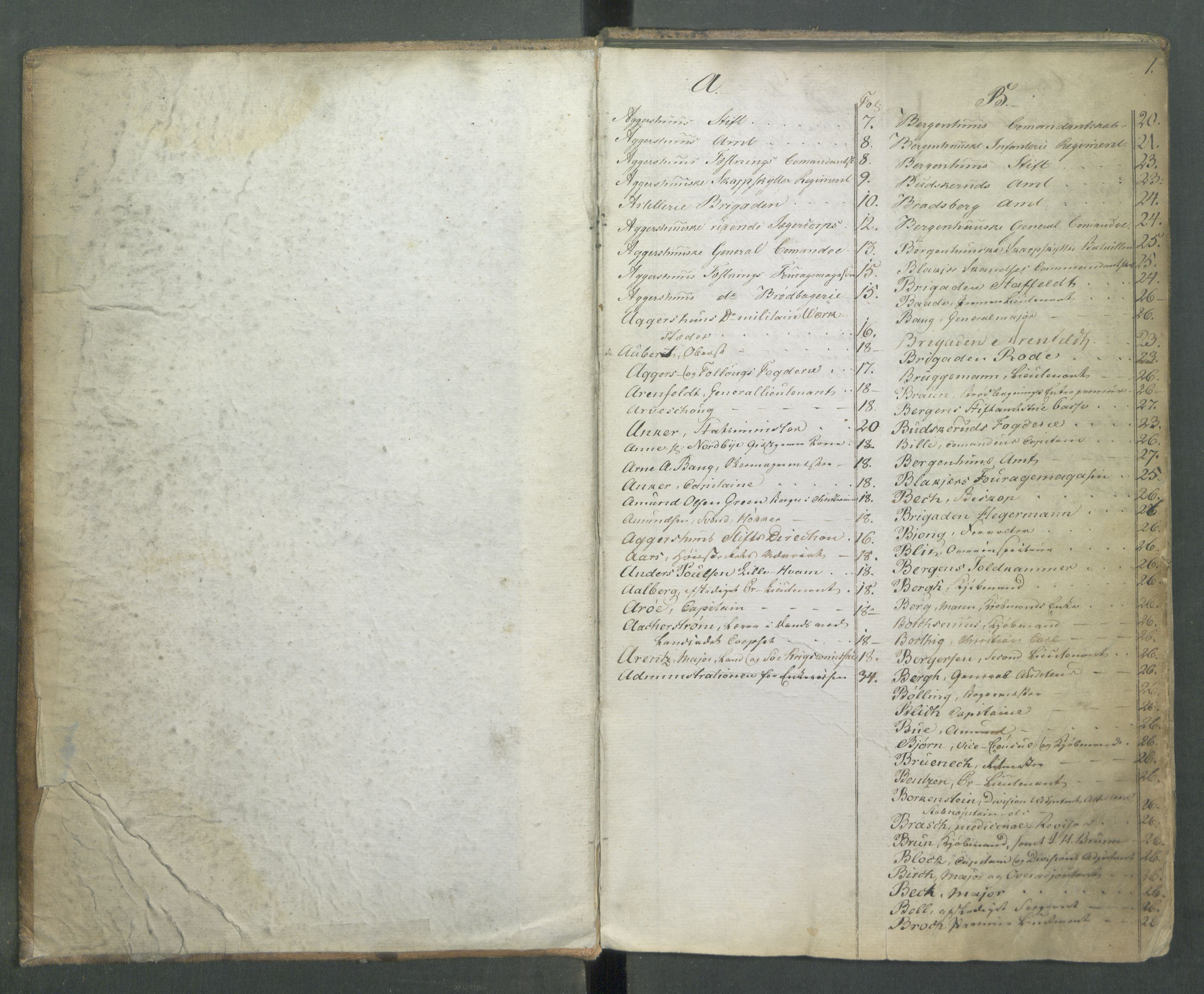 Armédepartementet, RA/RAFA-3493/C/Ca/L0010: 6. Departements Register Indg., 1816, p. 1