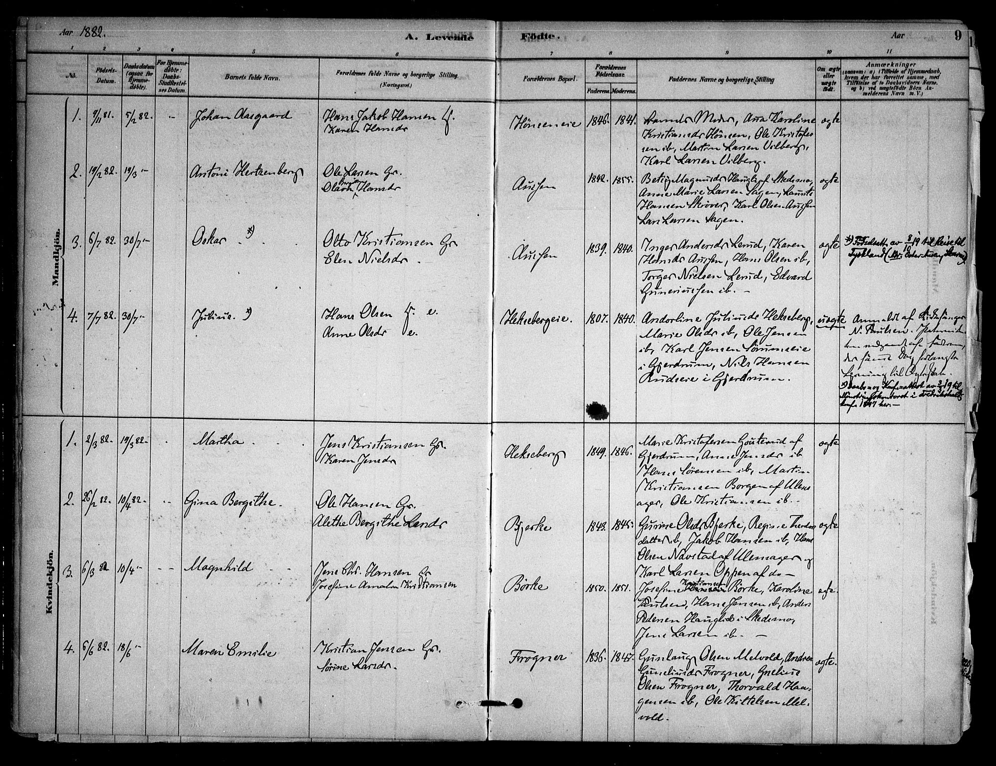 Sørum prestekontor Kirkebøker, SAO/A-10303/F/Fb/L0001: Parish register (official) no. II 1, 1878-1915, p. 9