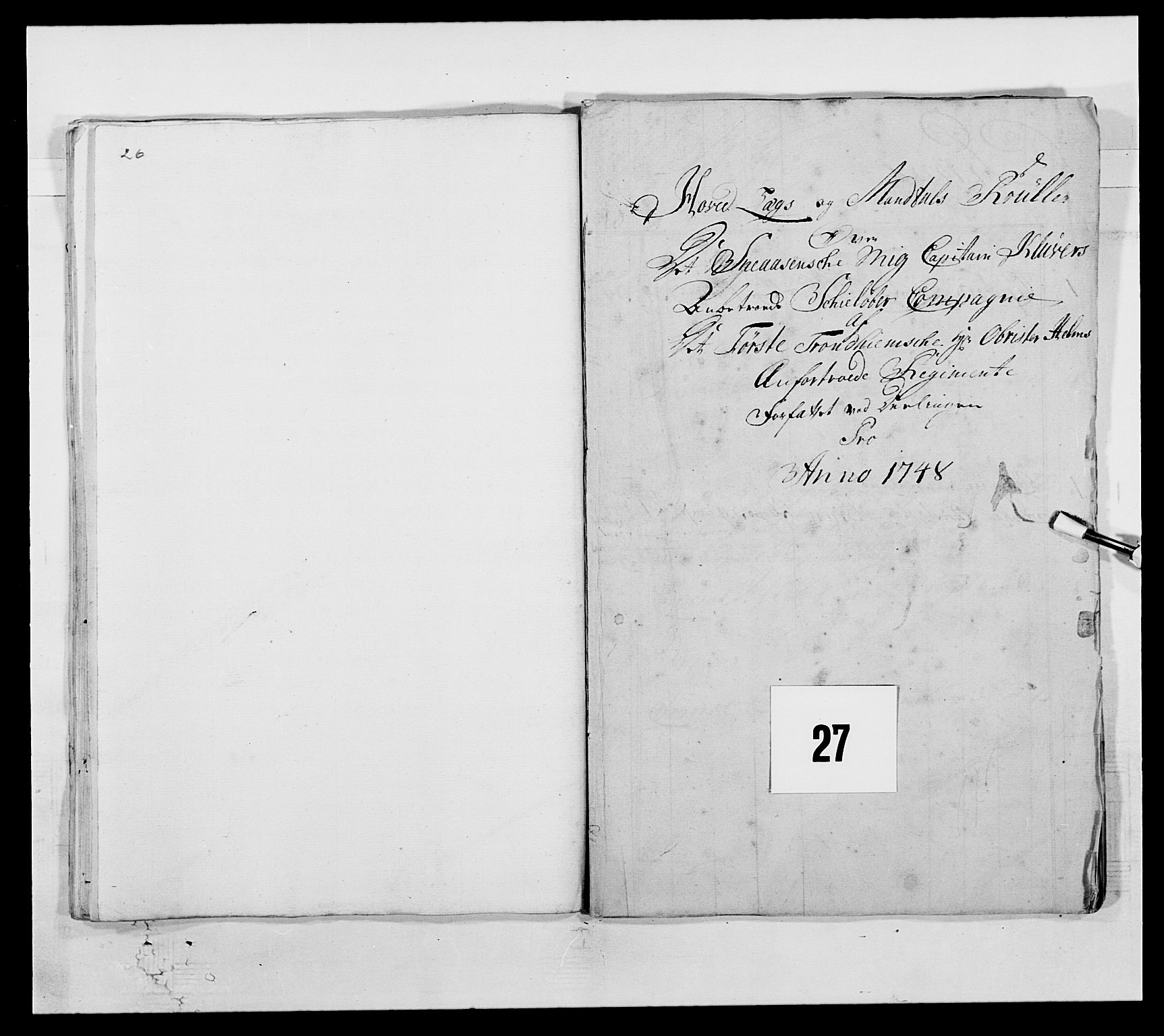 Kommanderende general (KG I) med Det norske krigsdirektorium, AV/RA-EA-5419/E/Ea/L0509: 1. Trondheimske regiment, 1740-1748, p. 388