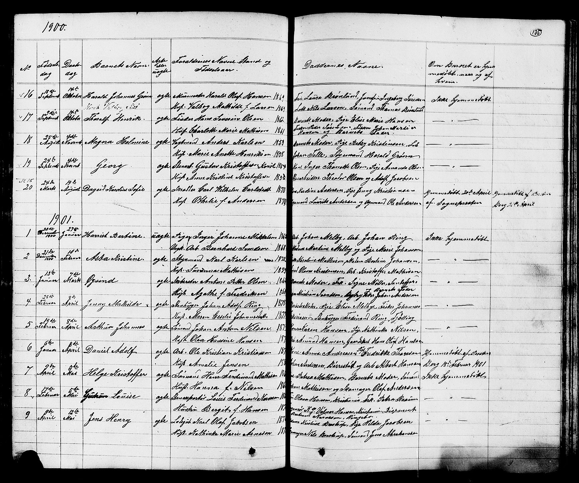 Stavern kirkebøker, AV/SAKO-A-318/G/Ga/L0002: Parish register (copy) no. 2, 1839-1909, p. 125