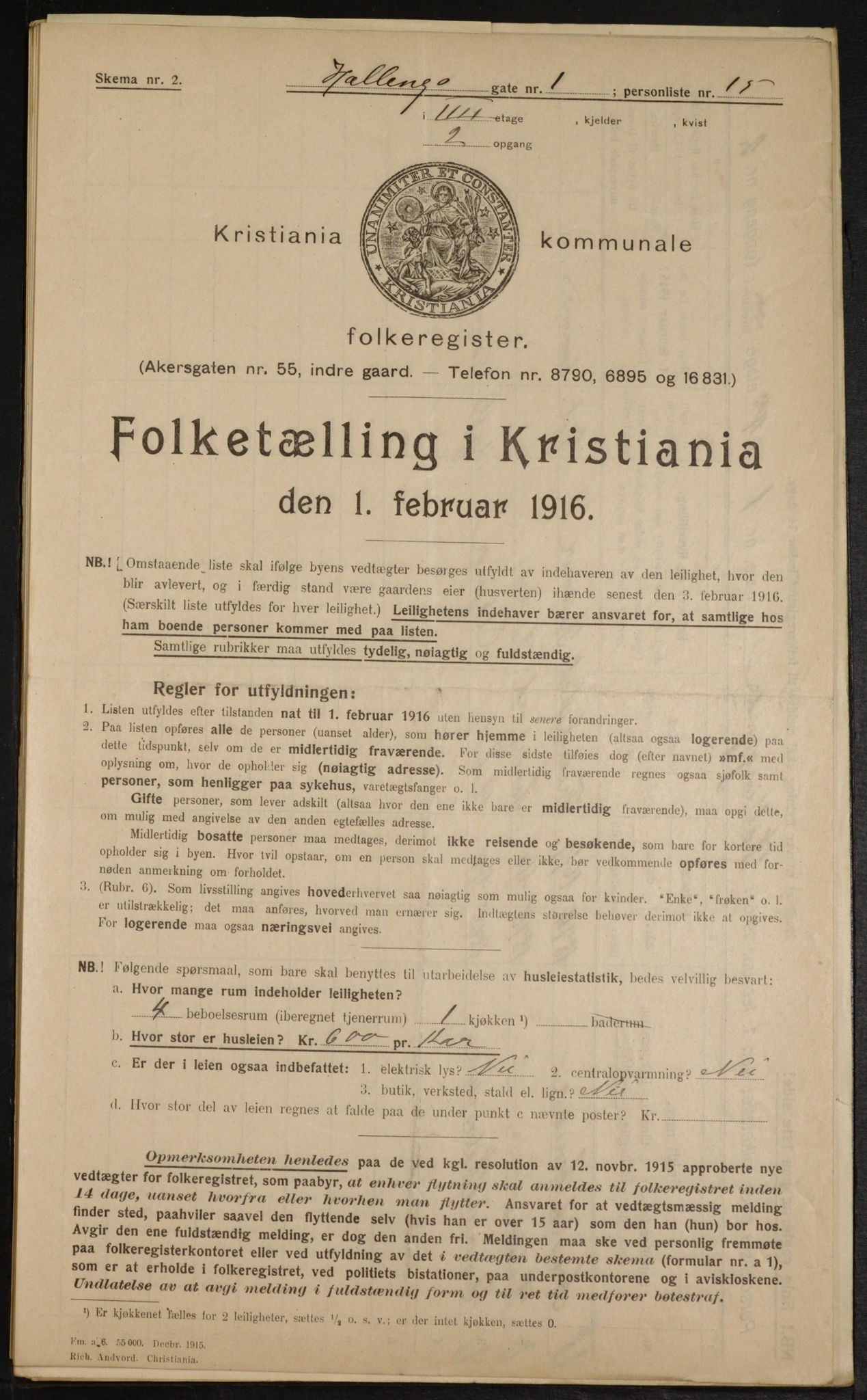 OBA, Municipal Census 1916 for Kristiania, 1916, p. 34585