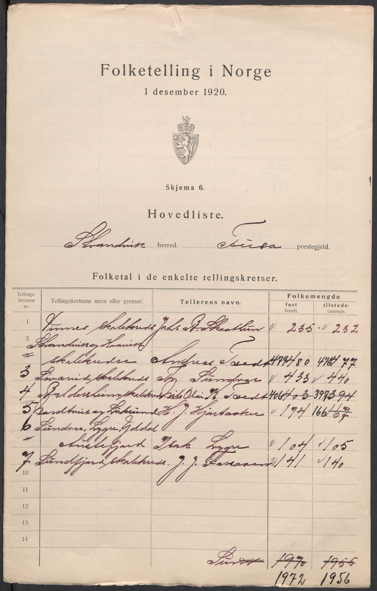 SAB, 1920 census for Strandvik, 1920, p. 2