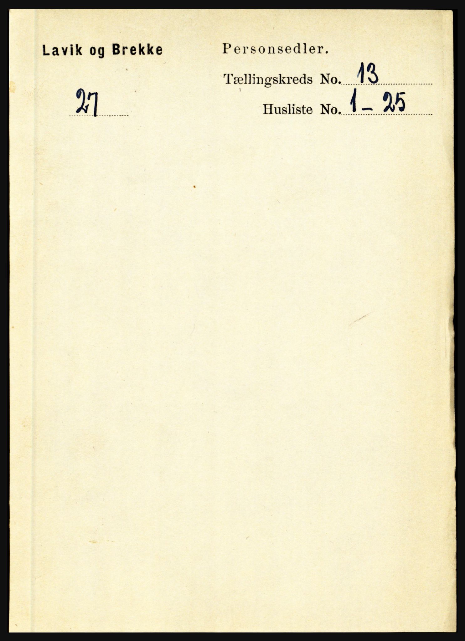 RA, 1891 census for 1415 Lavik og Brekke, 1891, p. 2518