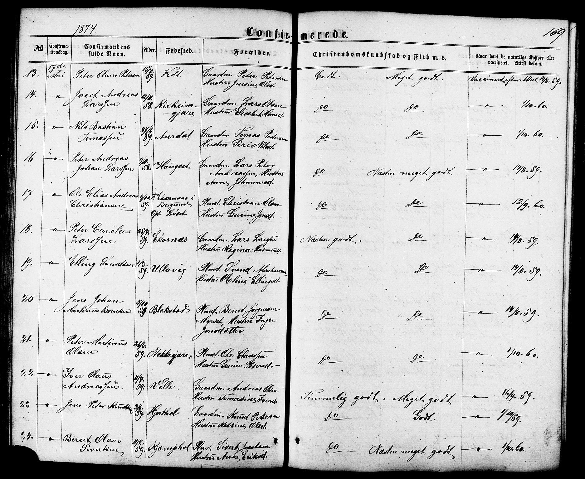 Ministerialprotokoller, klokkerbøker og fødselsregistre - Møre og Romsdal, SAT/A-1454/522/L0314: Parish register (official) no. 522A09, 1863-1877, p. 169