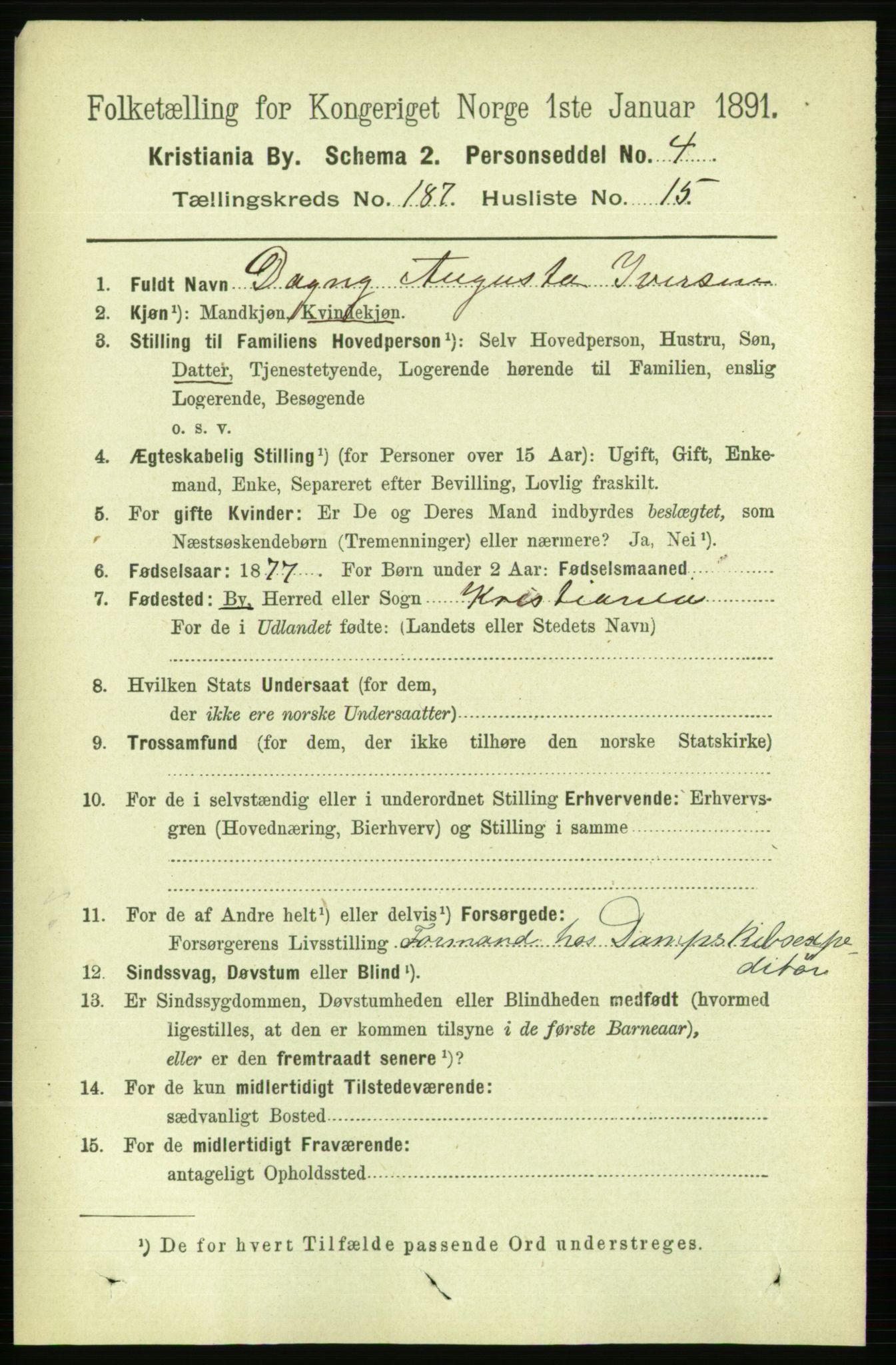 RA, 1891 census for 0301 Kristiania, 1891, p. 112117
