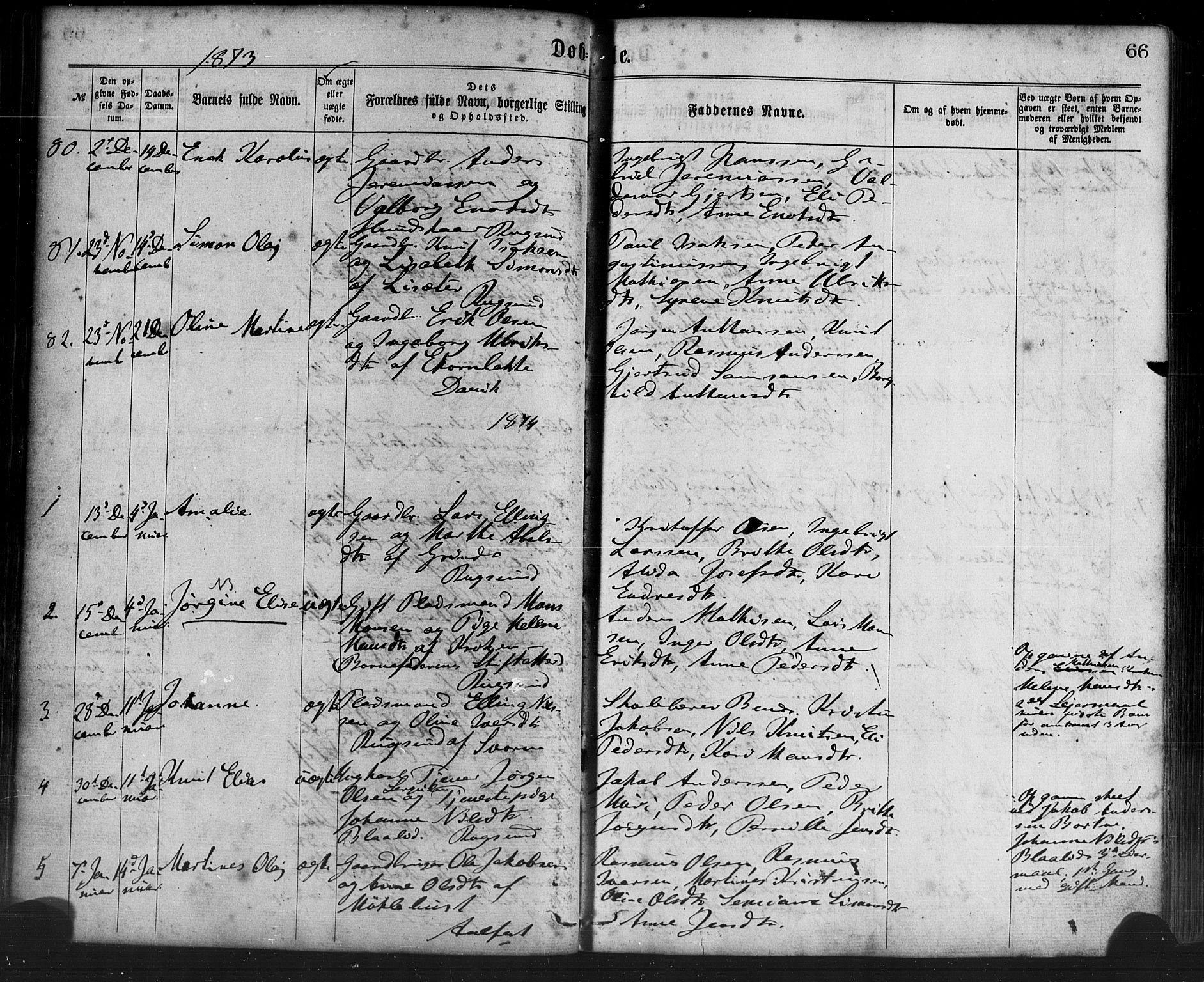 Davik sokneprestembete, SAB/A-79701/H/Haa/Haaa/L0006: Parish register (official) no. A 6, 1867-1881, p. 66
