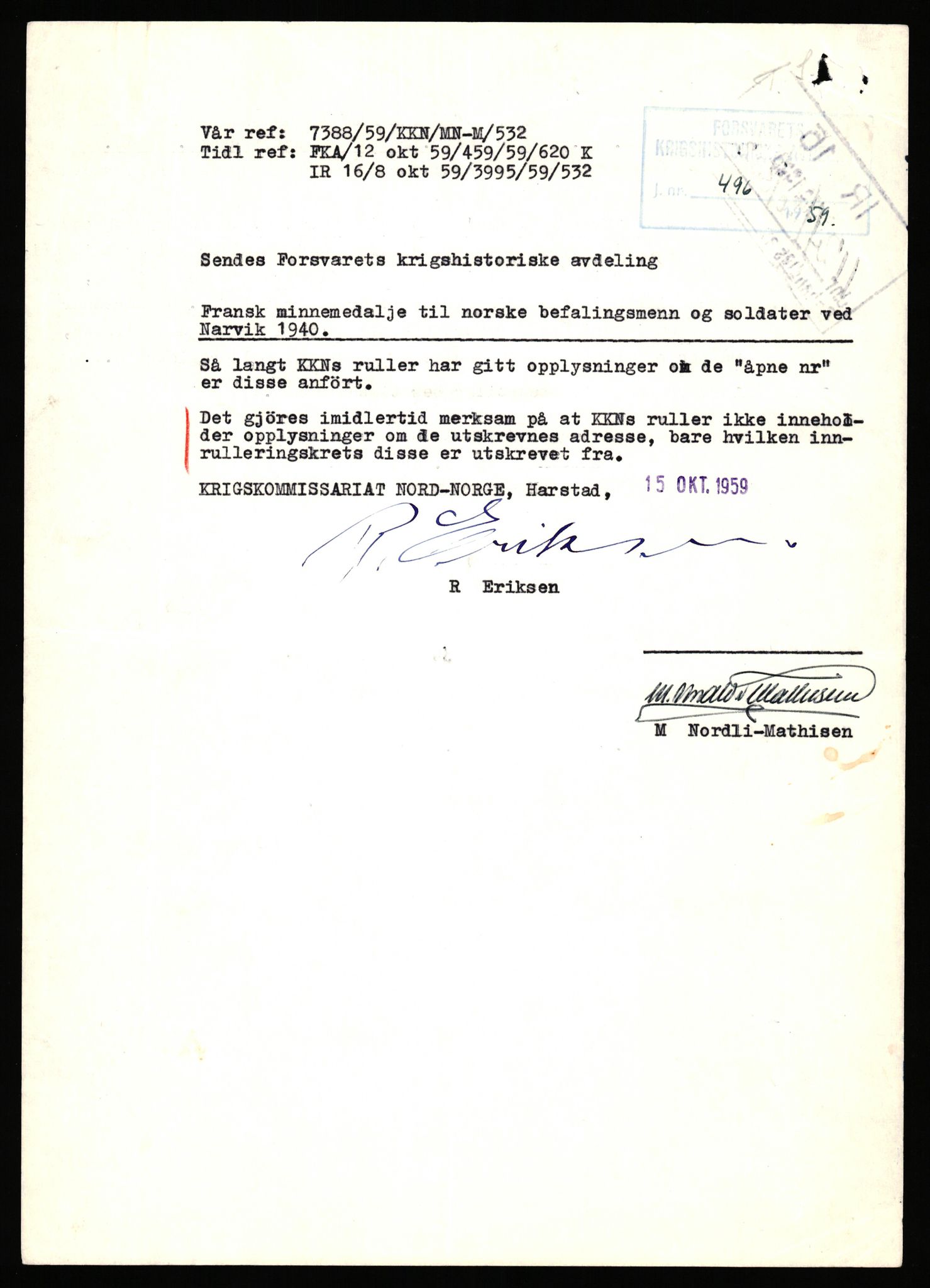 Forsvaret, Forsvarets krigshistoriske avdeling, AV/RA-RAFA-2017/Y/Yb/L0140: II-C-11-611-620  -  6. Divisjon, 1940-1966, p. 366