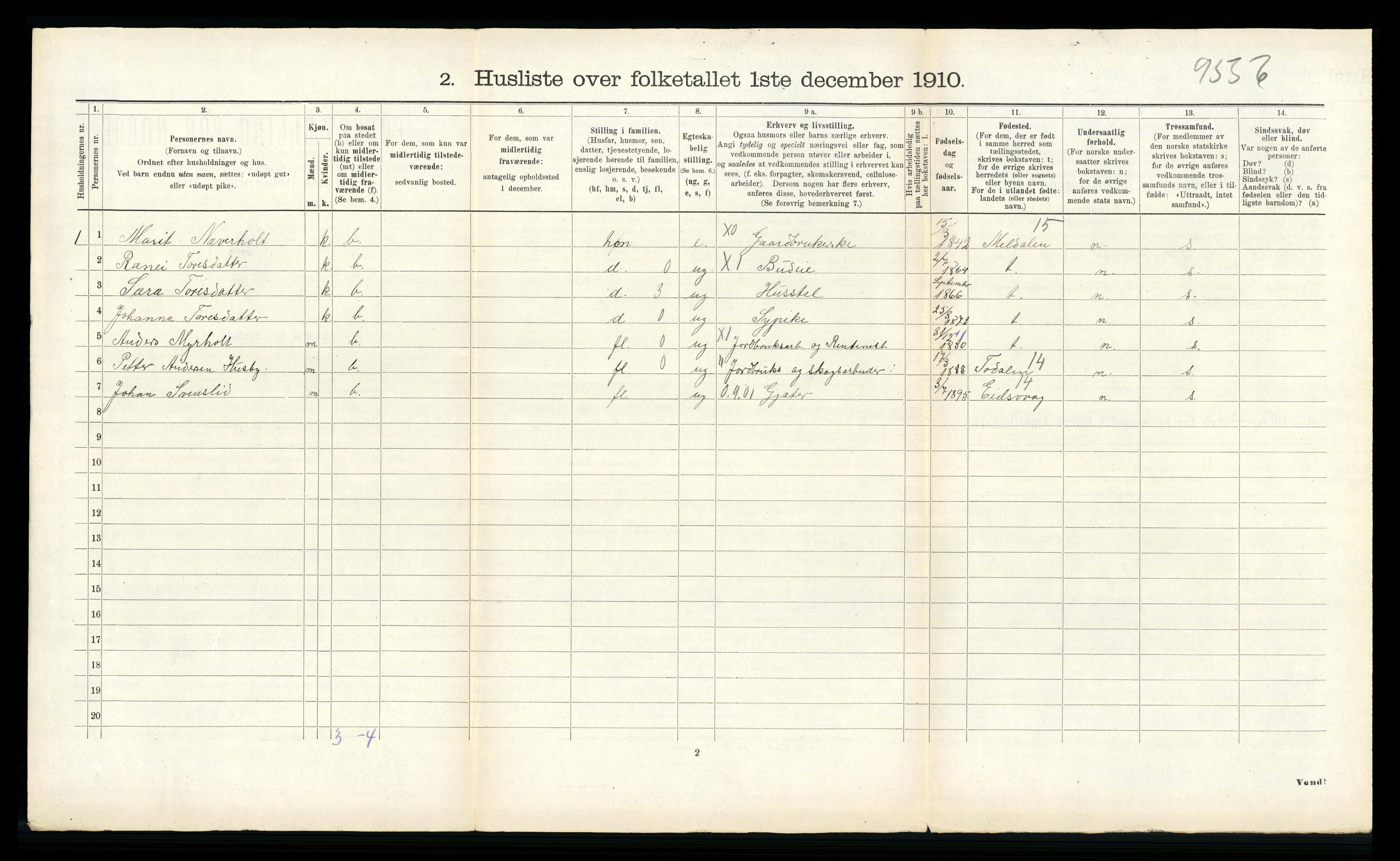 RA, 1910 census for Åsskard, 1910, p. 192