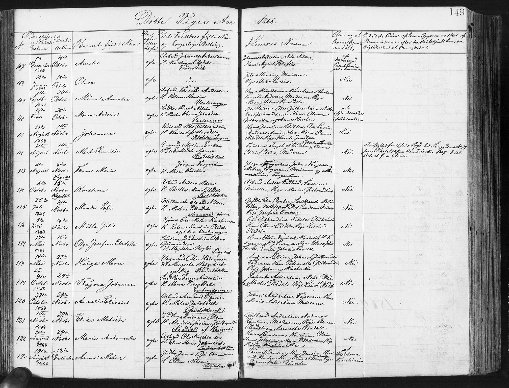 Østre Aker prestekontor Kirkebøker, SAO/A-10840/G/Ga/L0003: Parish register (copy) no. I 3, 1868-1913, p. 149