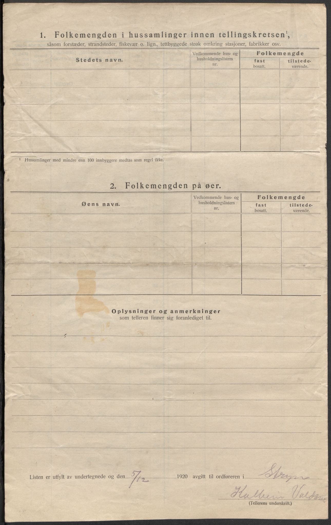 SAB, 1920 census for Stryn, 1920, p. 13