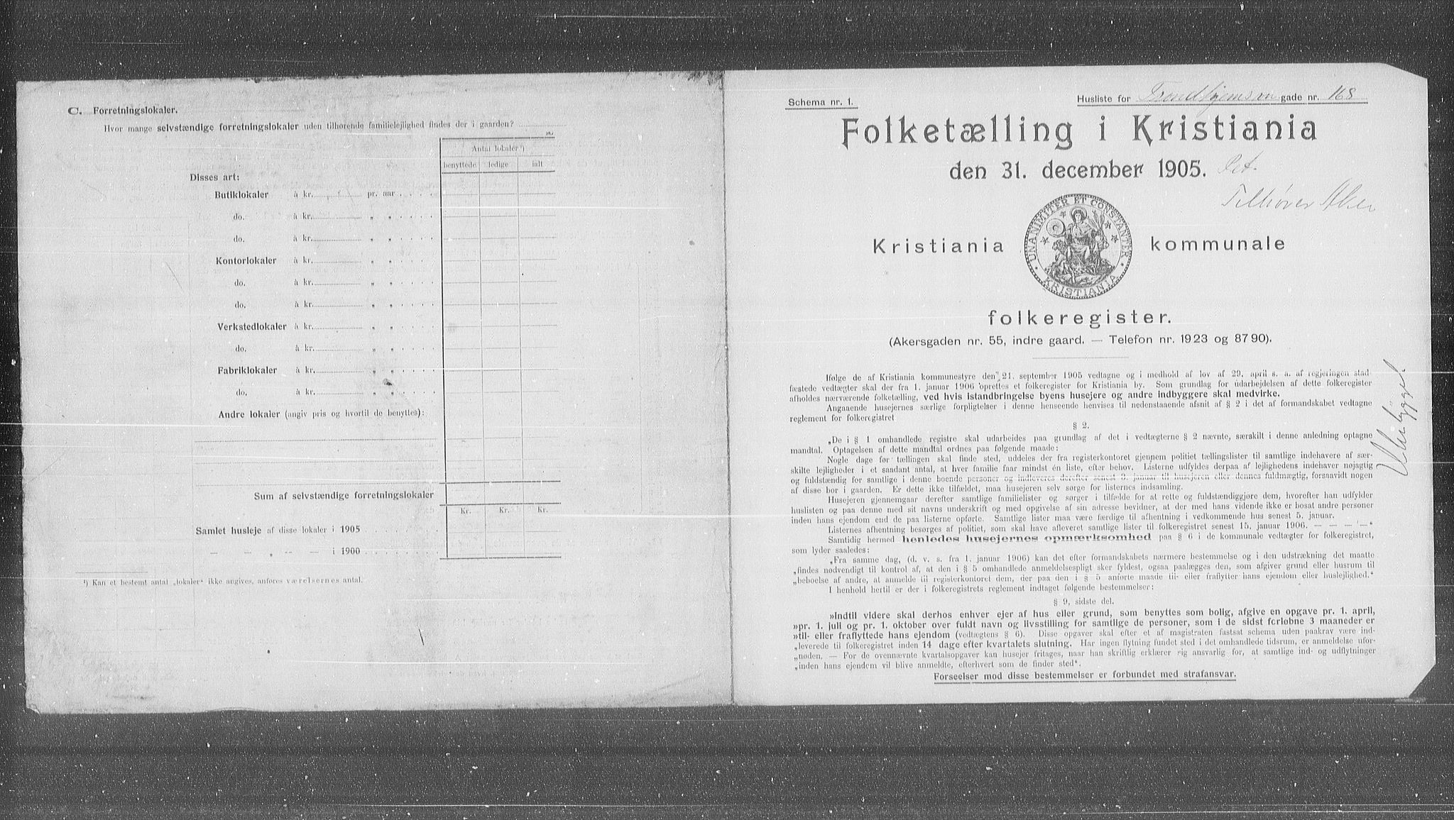 OBA, Municipal Census 1905 for Kristiania, 1905, p. 61621