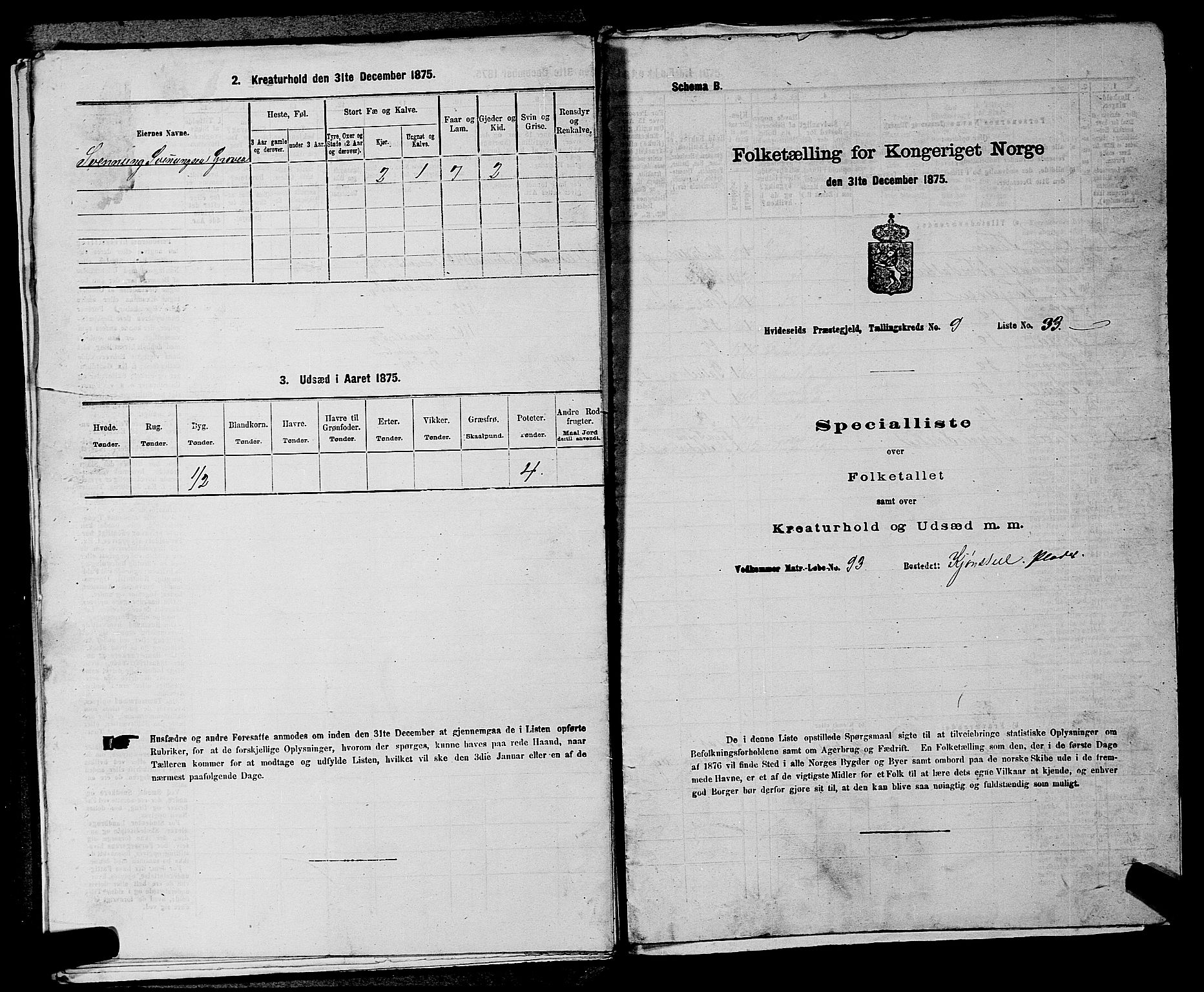 SAKO, 1875 census for 0829P Kviteseid, 1875, p. 826