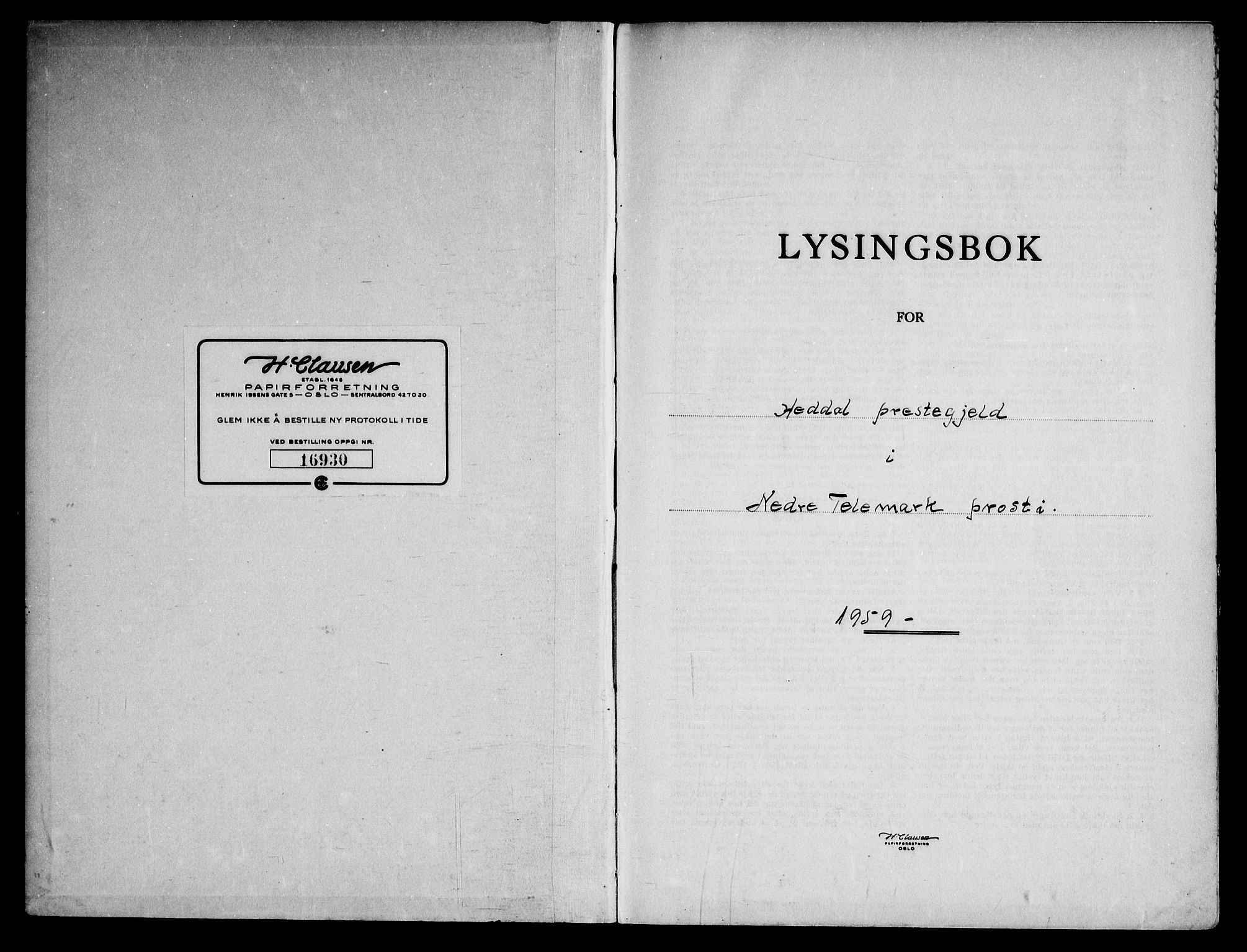 Heddal kirkebøker, AV/SAKO-A-268/H/Ha/L0003: Banns register no. 3, 1959-1969