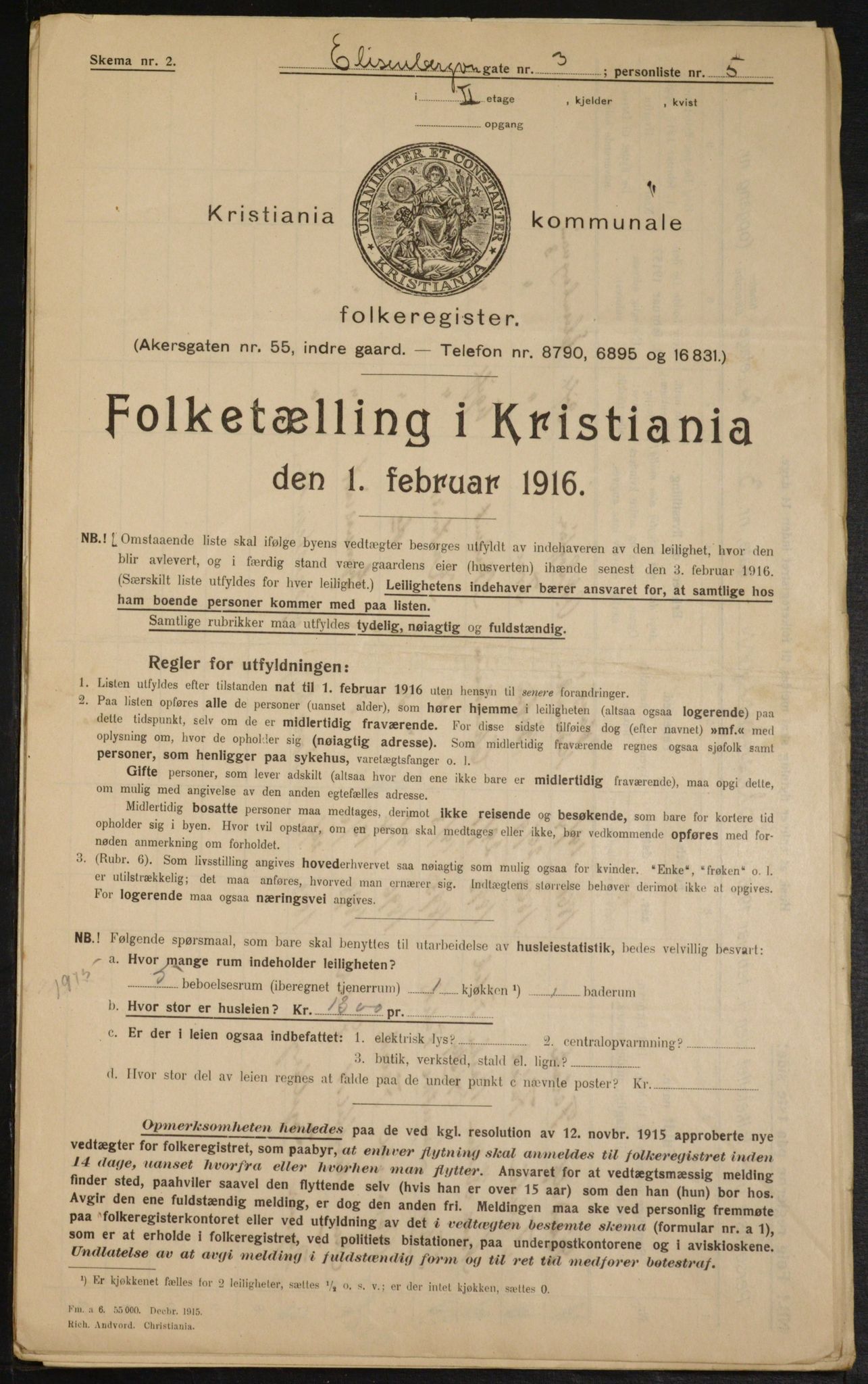 OBA, Municipal Census 1916 for Kristiania, 1916, p. 20750