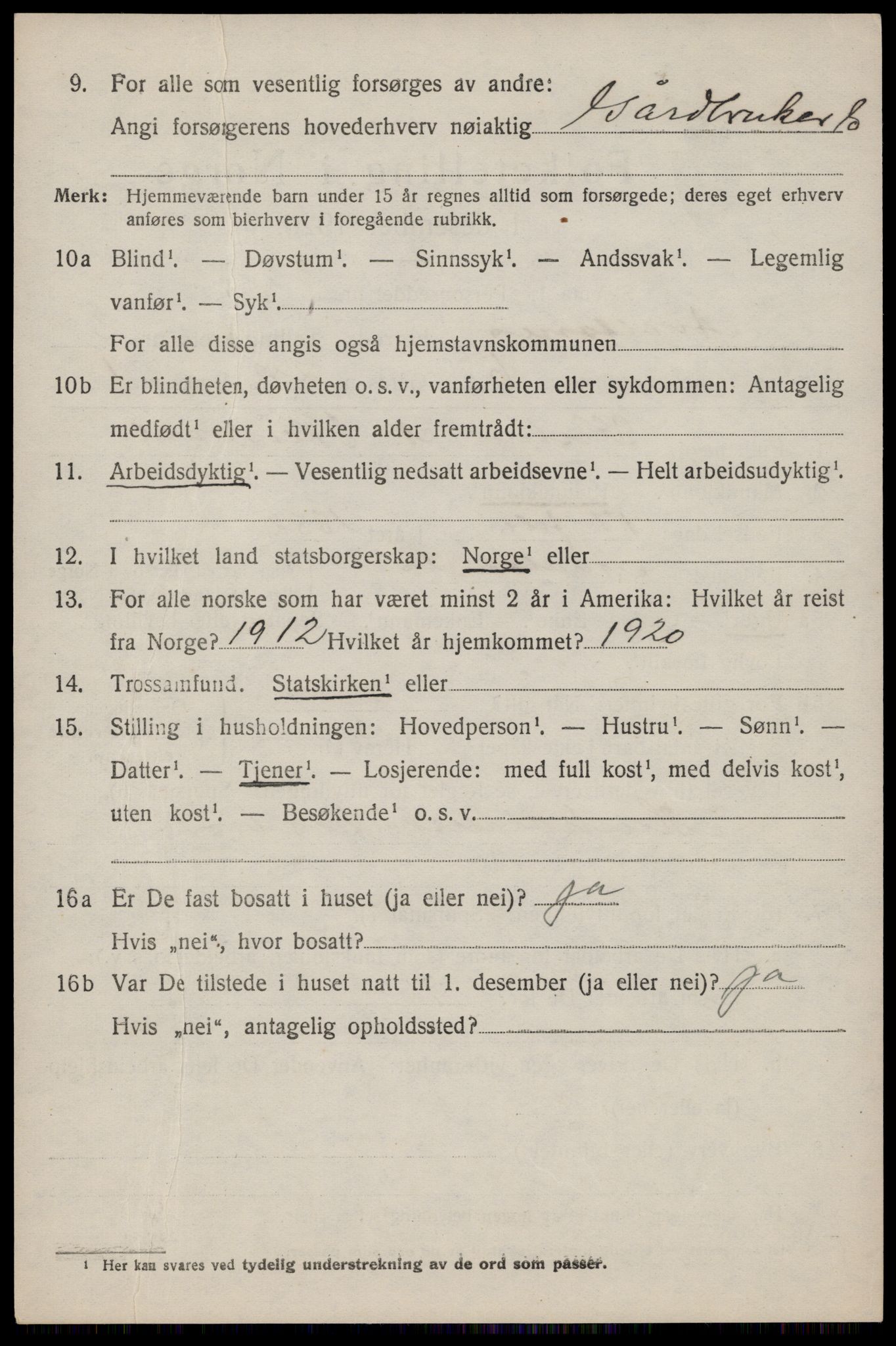 SAST, 1920 census for Avaldsnes, 1920, p. 2892