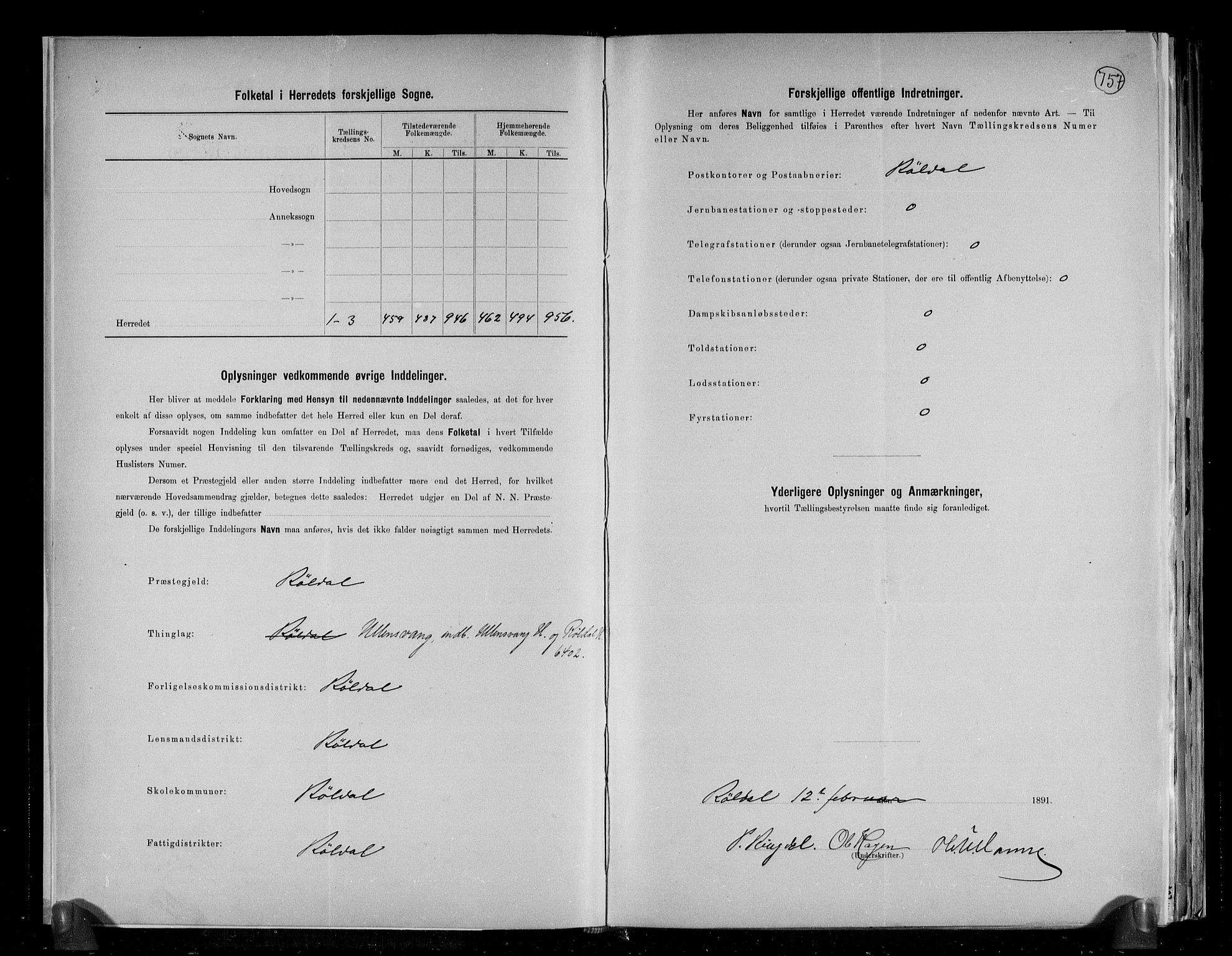 RA, 1891 census for 1229 Røldal, 1891, p. 3