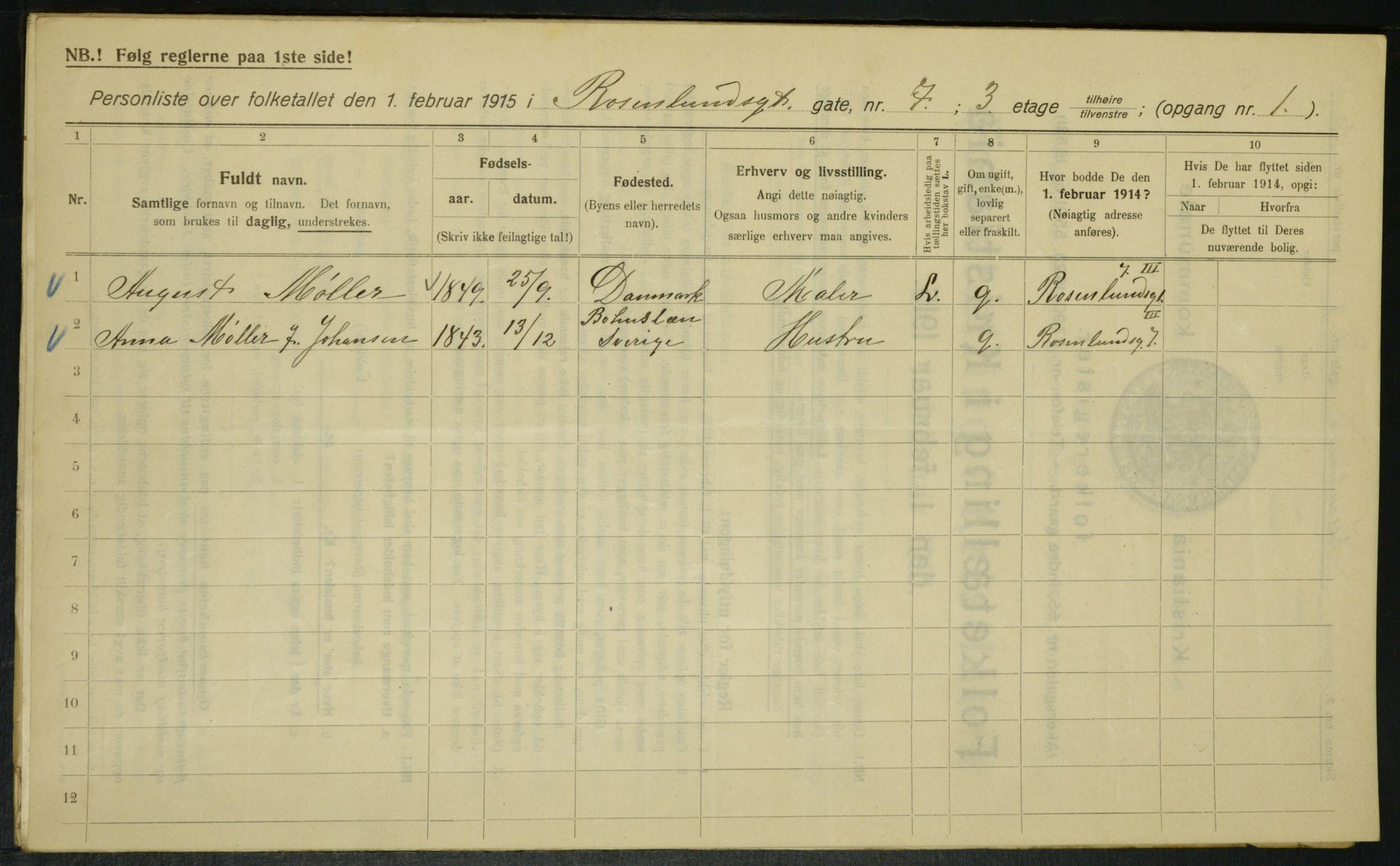 OBA, Municipal Census 1915 for Kristiania, 1915, p. 83726