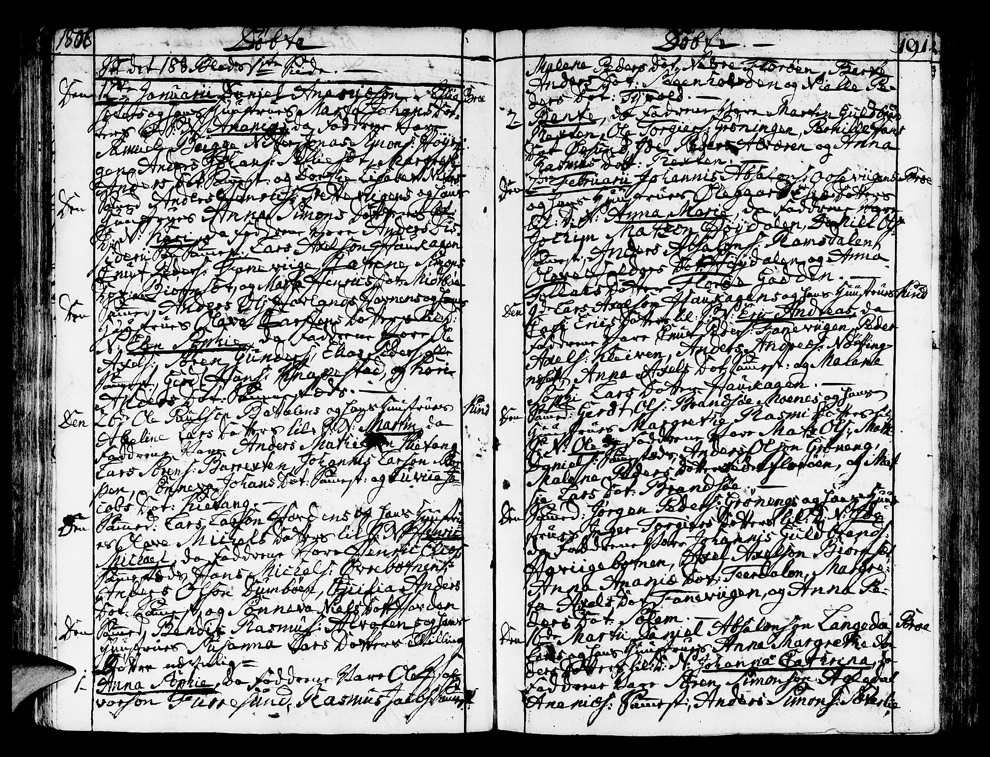 Kinn sokneprestembete, SAB/A-80801/H/Haa/Haaa/L0003: Parish register (official) no. A 3, 1785-1821, p. 191