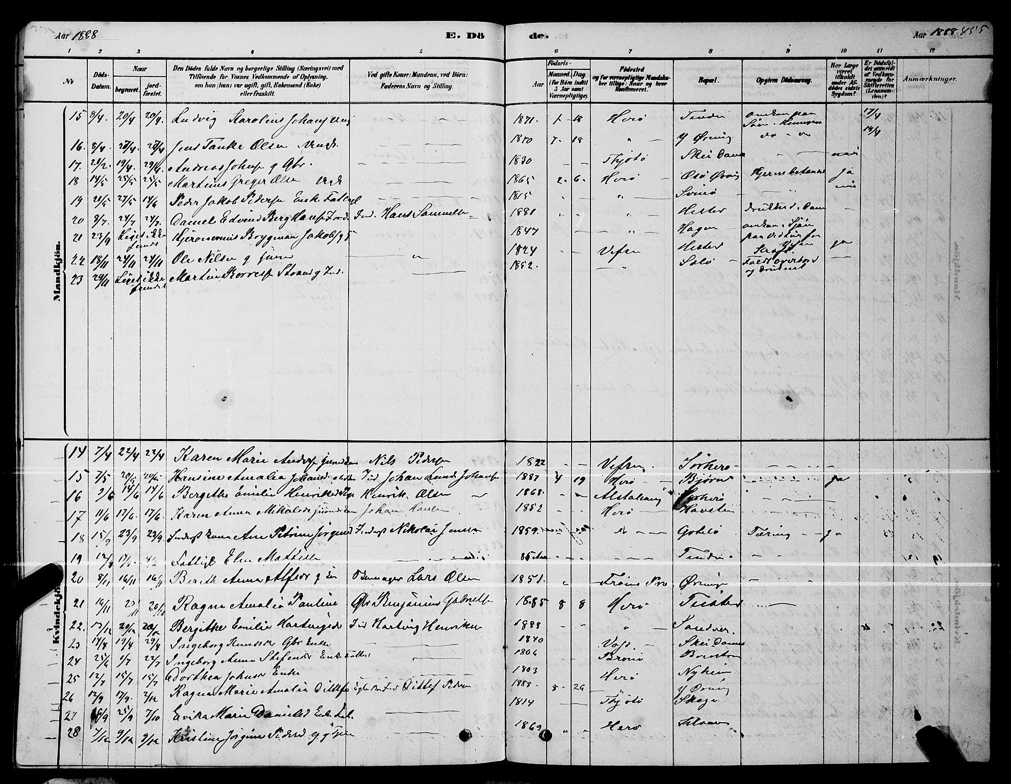 Ministerialprotokoller, klokkerbøker og fødselsregistre - Nordland, AV/SAT-A-1459/834/L0513: Parish register (copy) no. 834C04, 1877-1892, p. 455