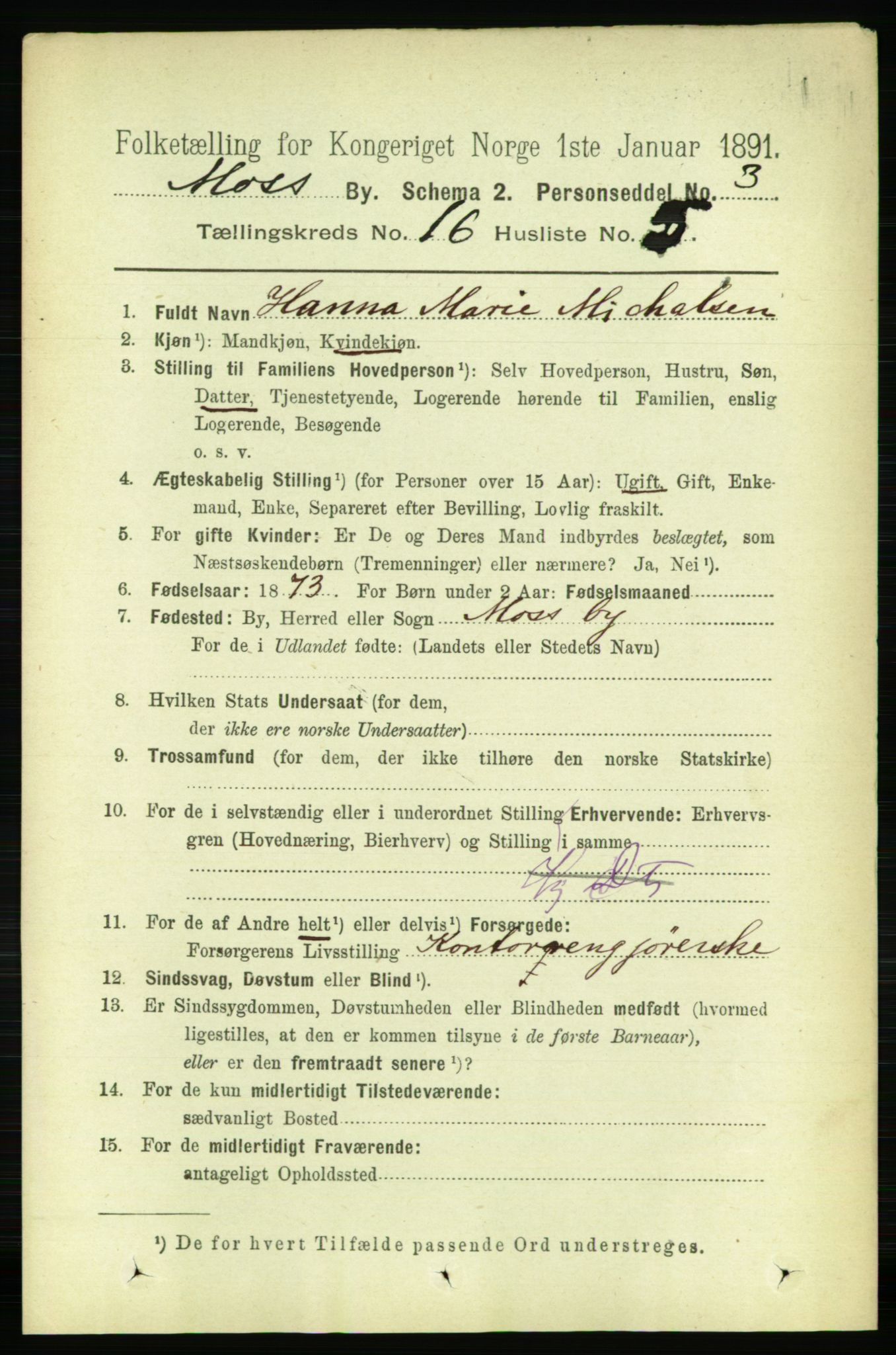 RA, 1891 census for 0104 Moss, 1891, p. 7489