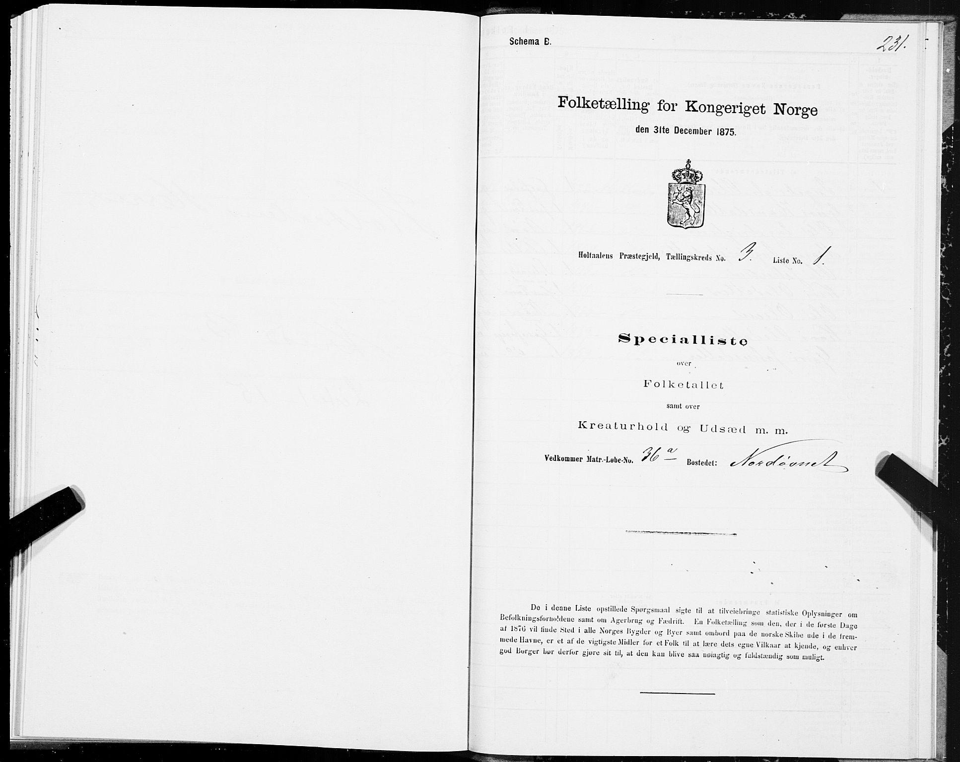 SAT, 1875 census for 1645P Haltdalen, 1875, p. 1231