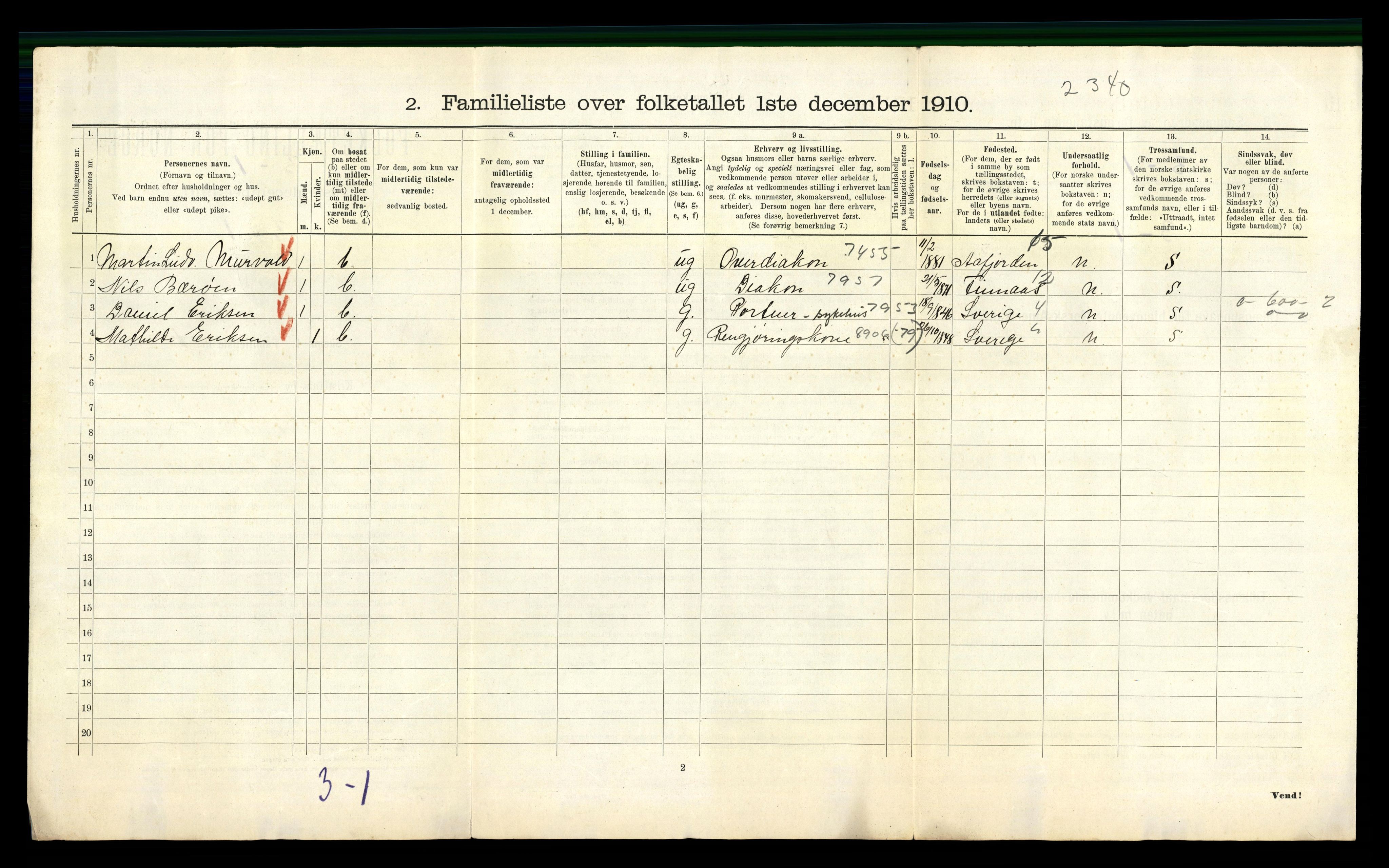 RA, 1910 census for Kristiania, 1910, p. 50070