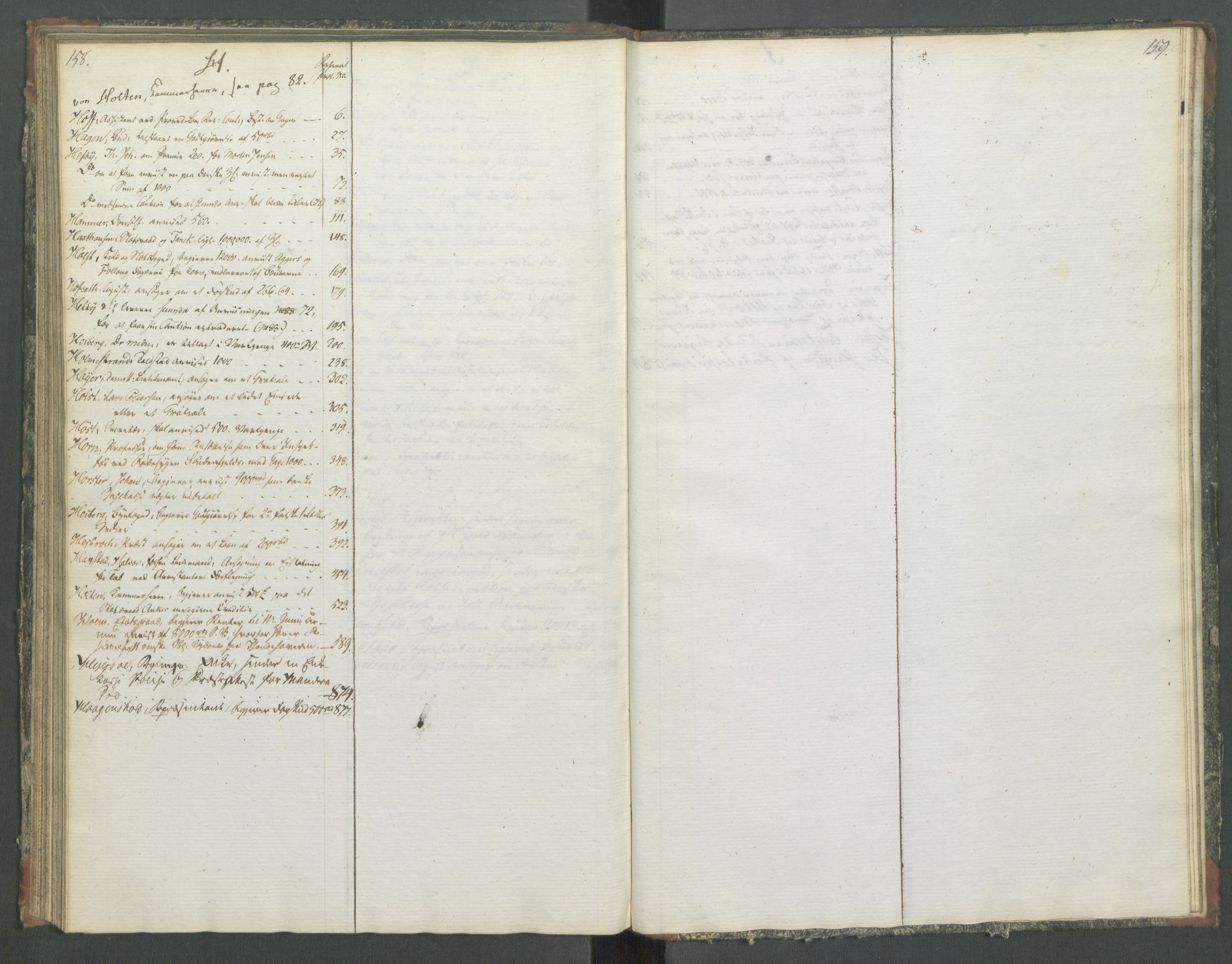 Departementene i 1814, AV/RA-S-3899/Fa/L0014: Bokholderkontoret - Register til journalen, 1814-1815, p. 158-159