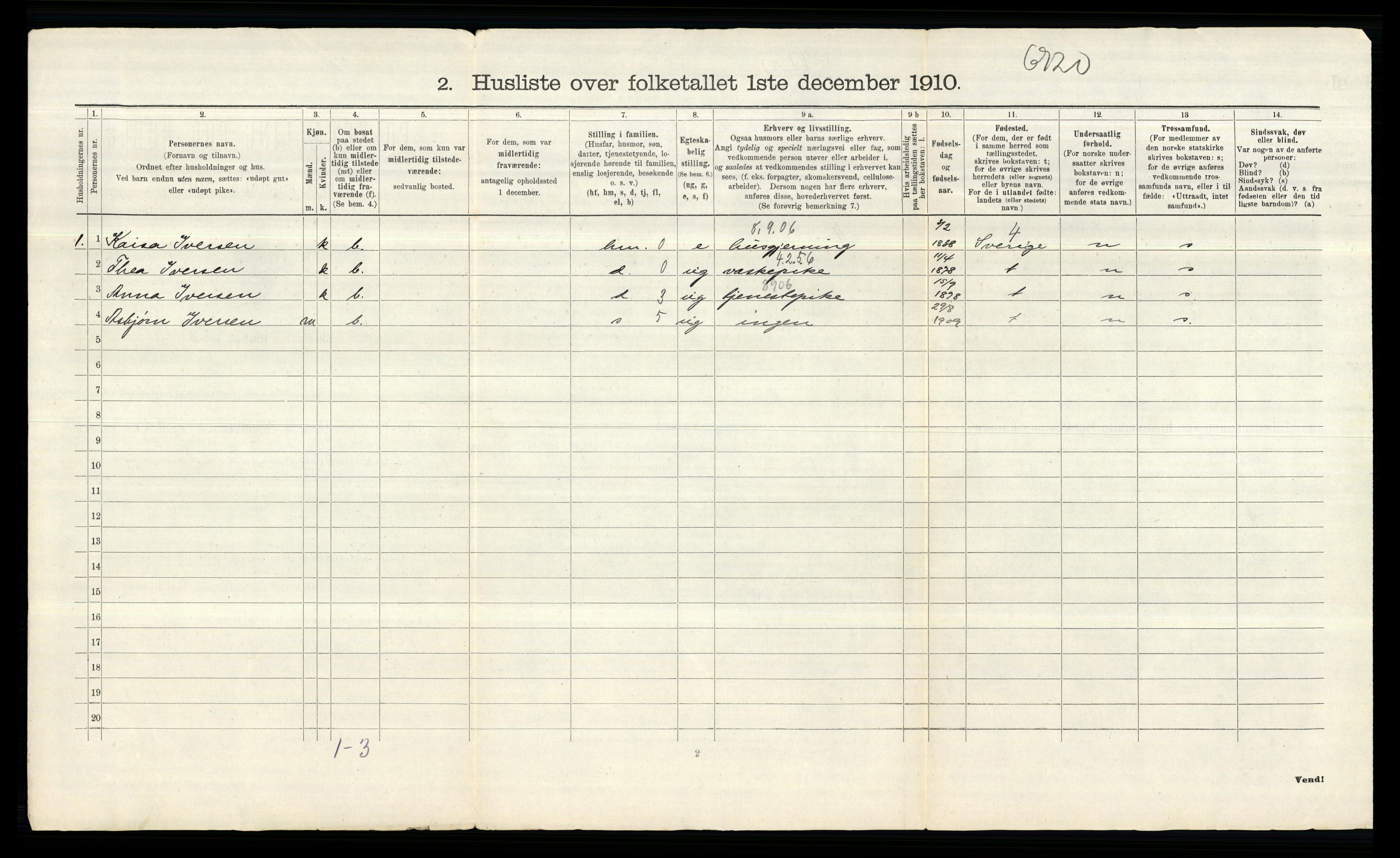 RA, 1910 census for Øymark, 1910, p. 33