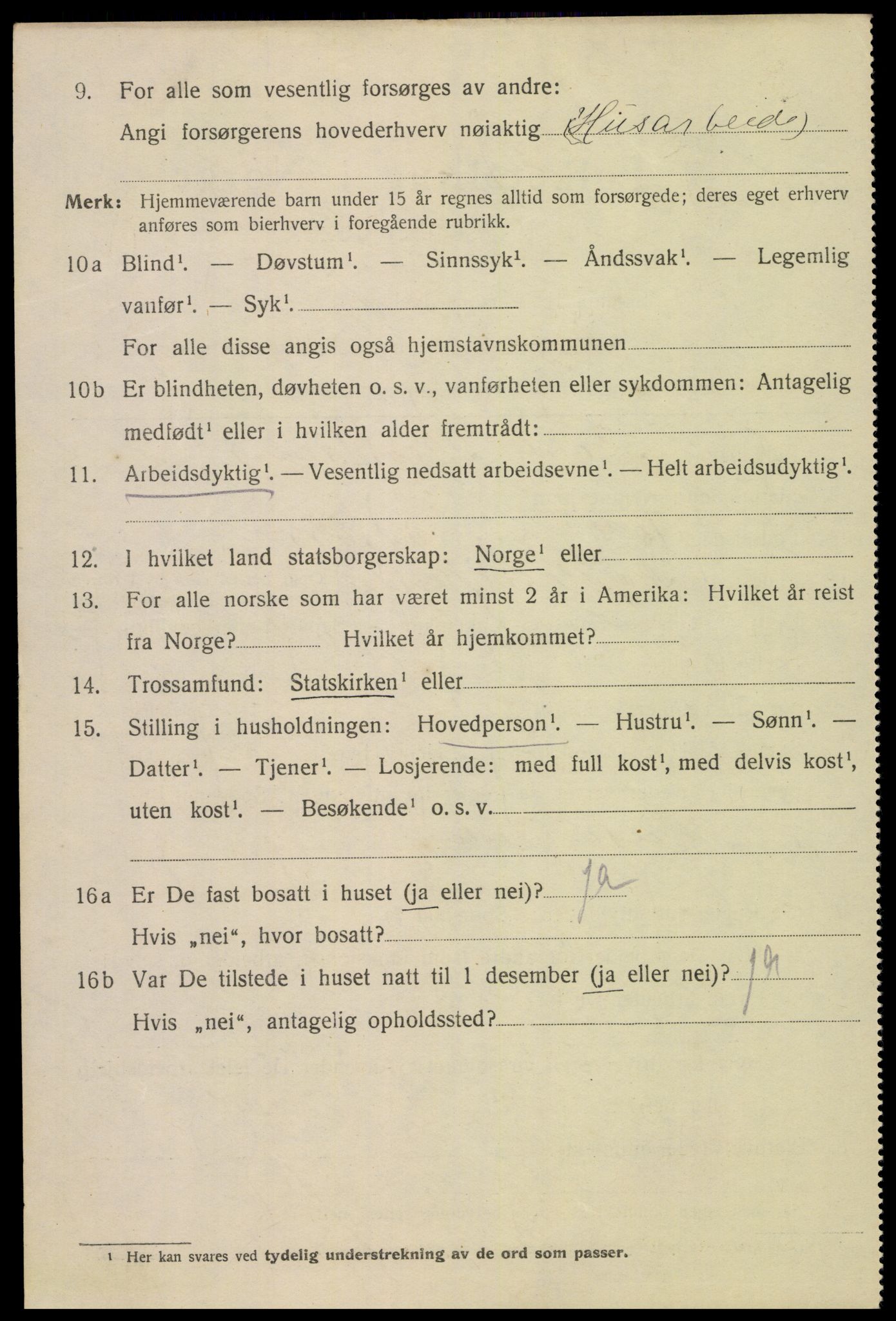 SAK, 1920 census for Mandal, 1920, p. 6850