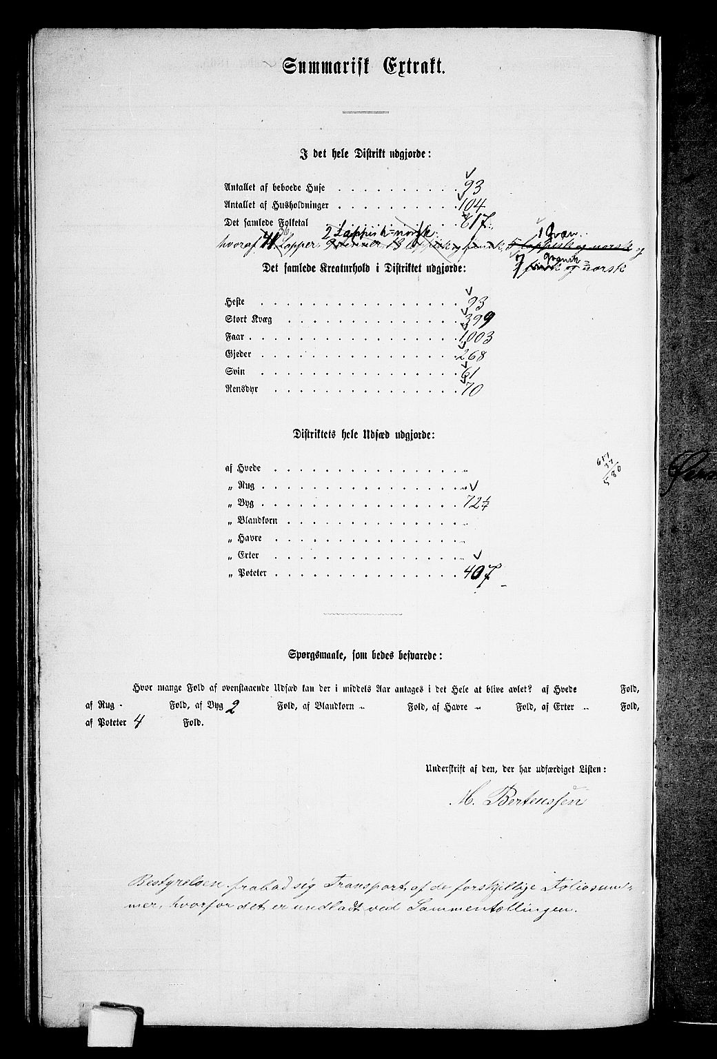 RA, 1865 census for Lenvik, 1865, p. 136