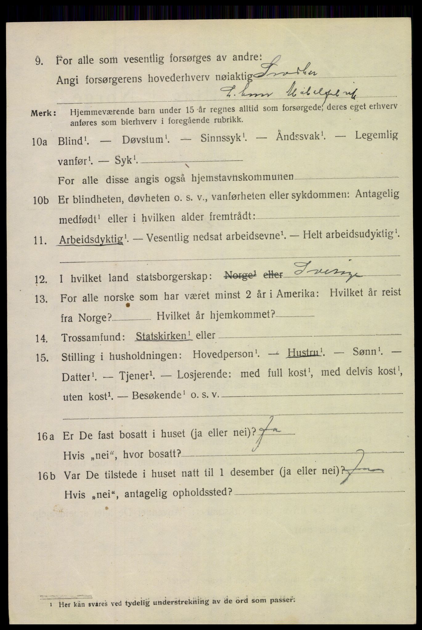 SAH, 1920 census for Lillehammer, 1920, p. 13989