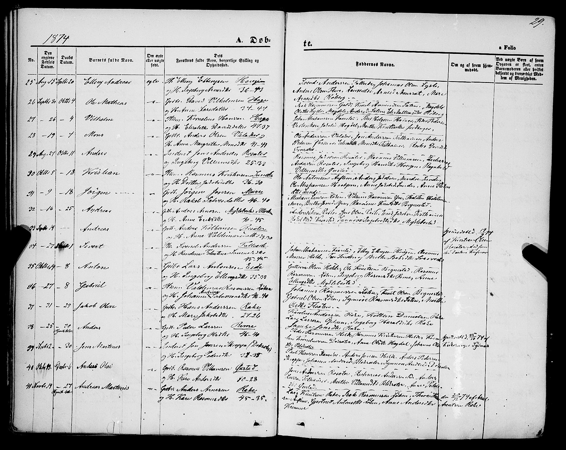 Innvik sokneprestembete, AV/SAB-A-80501: Parish register (official) no. A 6, 1865-1878, p. 29