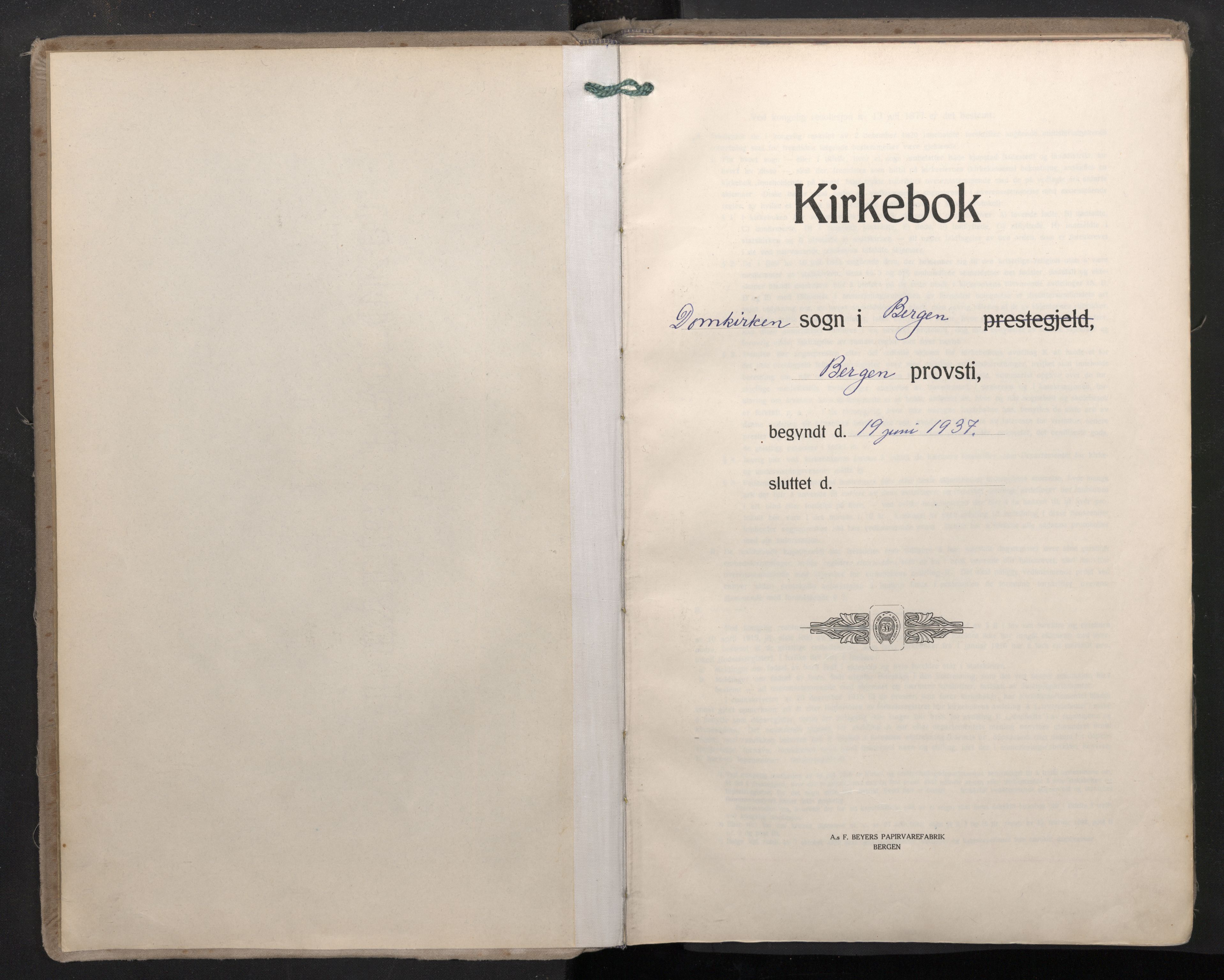Domkirken sokneprestembete, SAB/A-74801/H/Haa: Parish register (official) no. D 7, 1937-1950