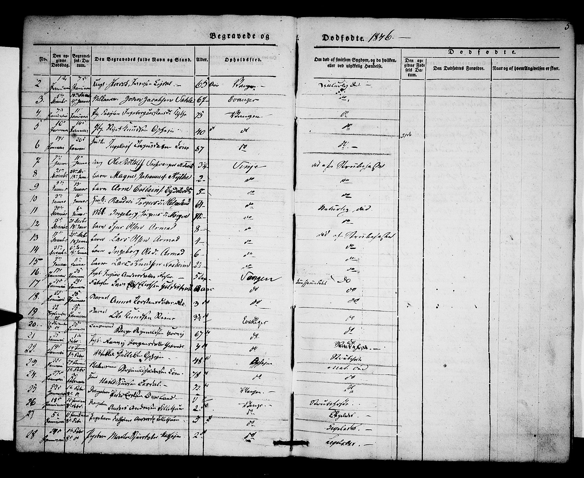 Voss sokneprestembete, AV/SAB-A-79001/H/Haa: Parish register (official) no. A 15, 1845-1855, p. 5