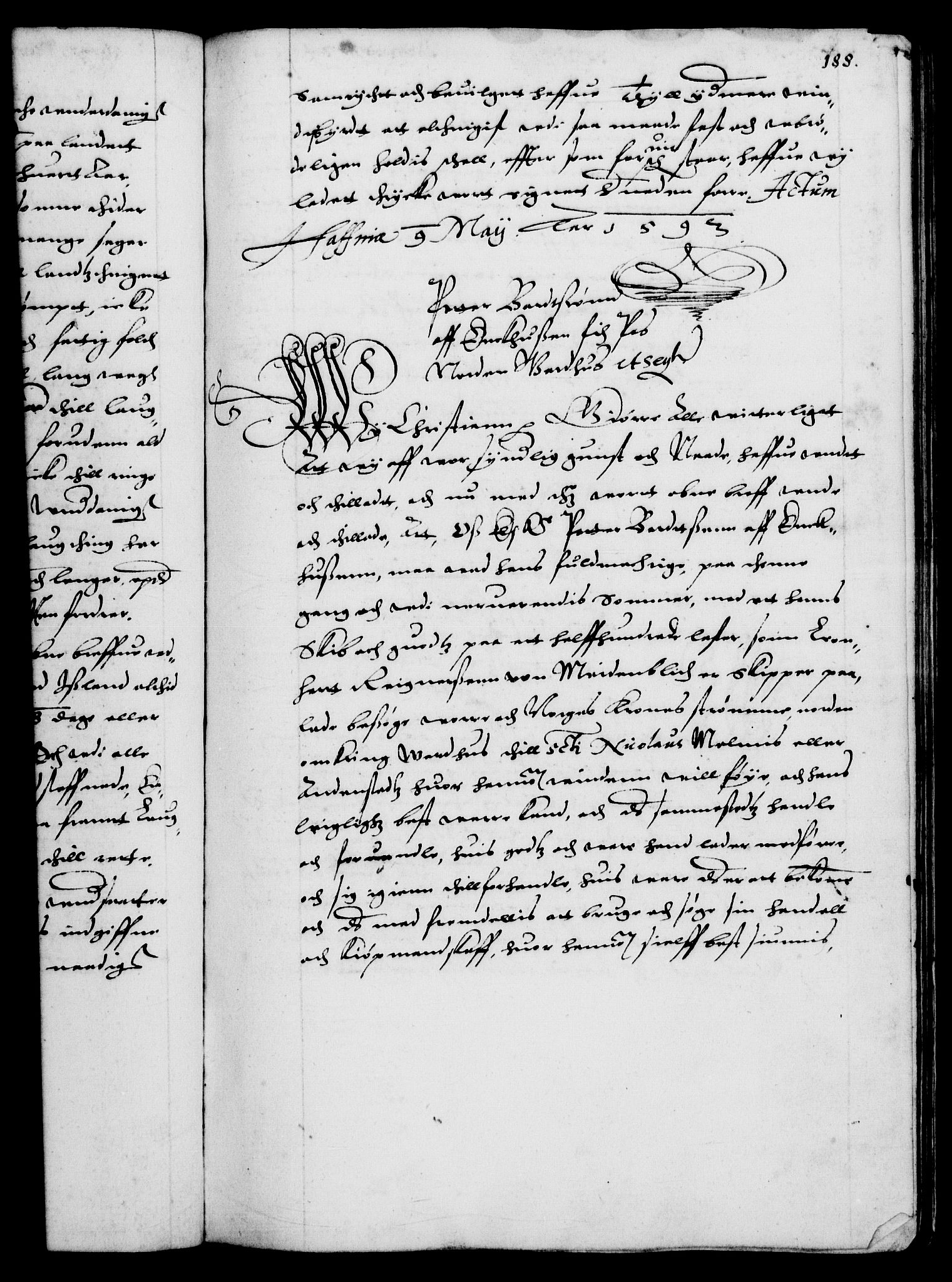 Danske Kanselli 1572-1799, RA/EA-3023/F/Fc/Fca/Fcaa/L0002: Norske registre (mikrofilm), 1588-1596, p. 188a