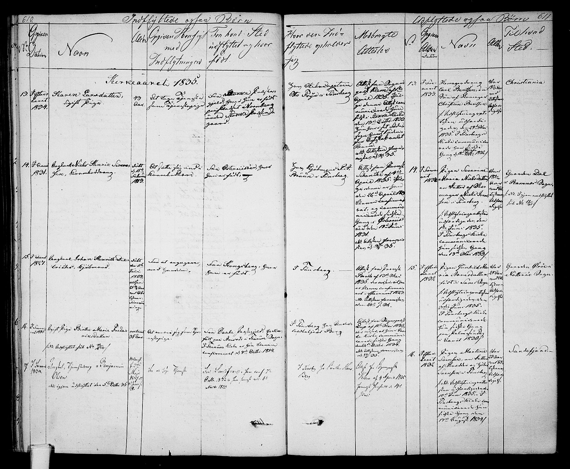 Tønsberg kirkebøker, AV/SAKO-A-330/F/Fa/L0005: Parish register (official) no. I 5, 1827-1836, p. 610-611